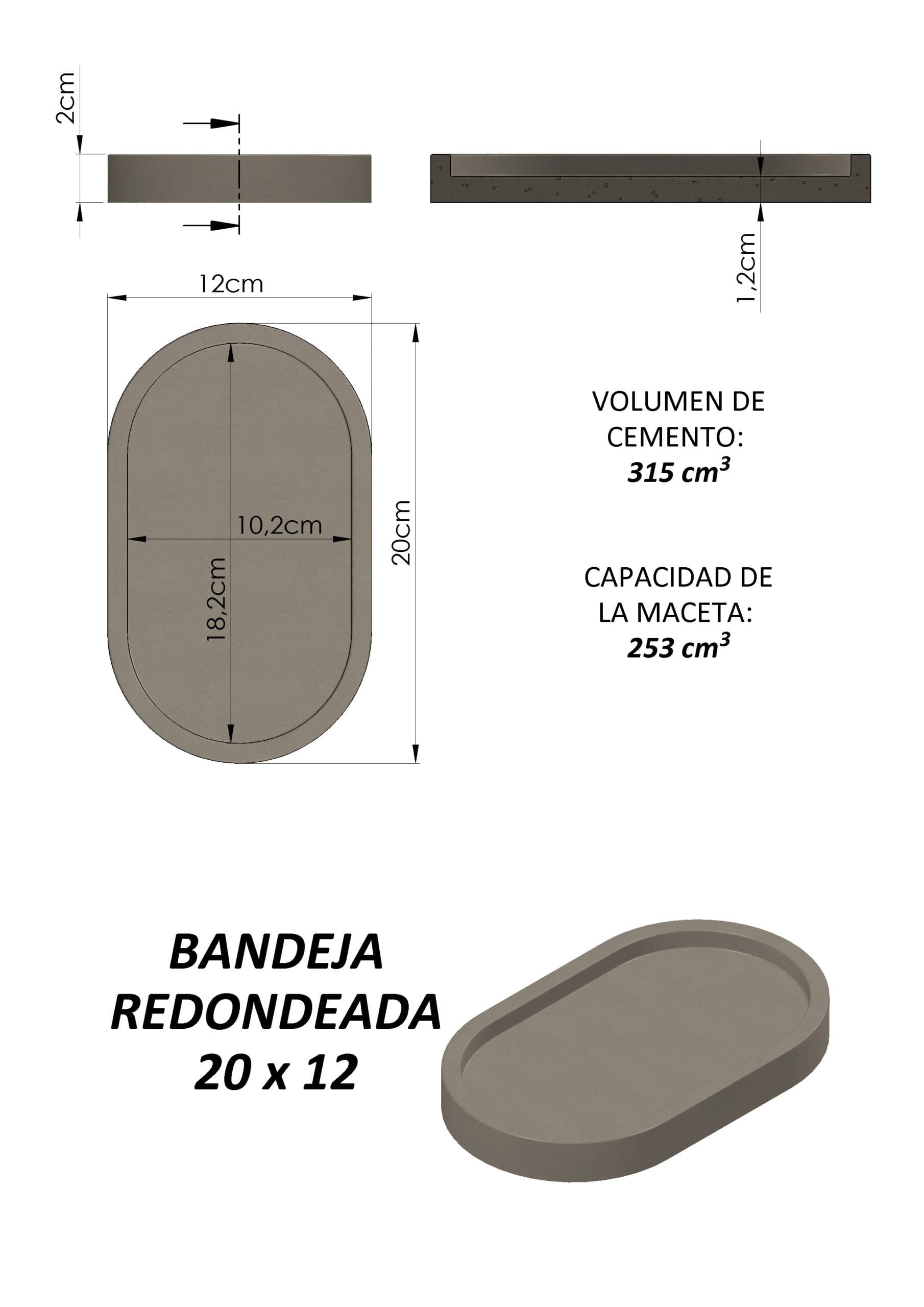 Molde Bandeja Redondeada