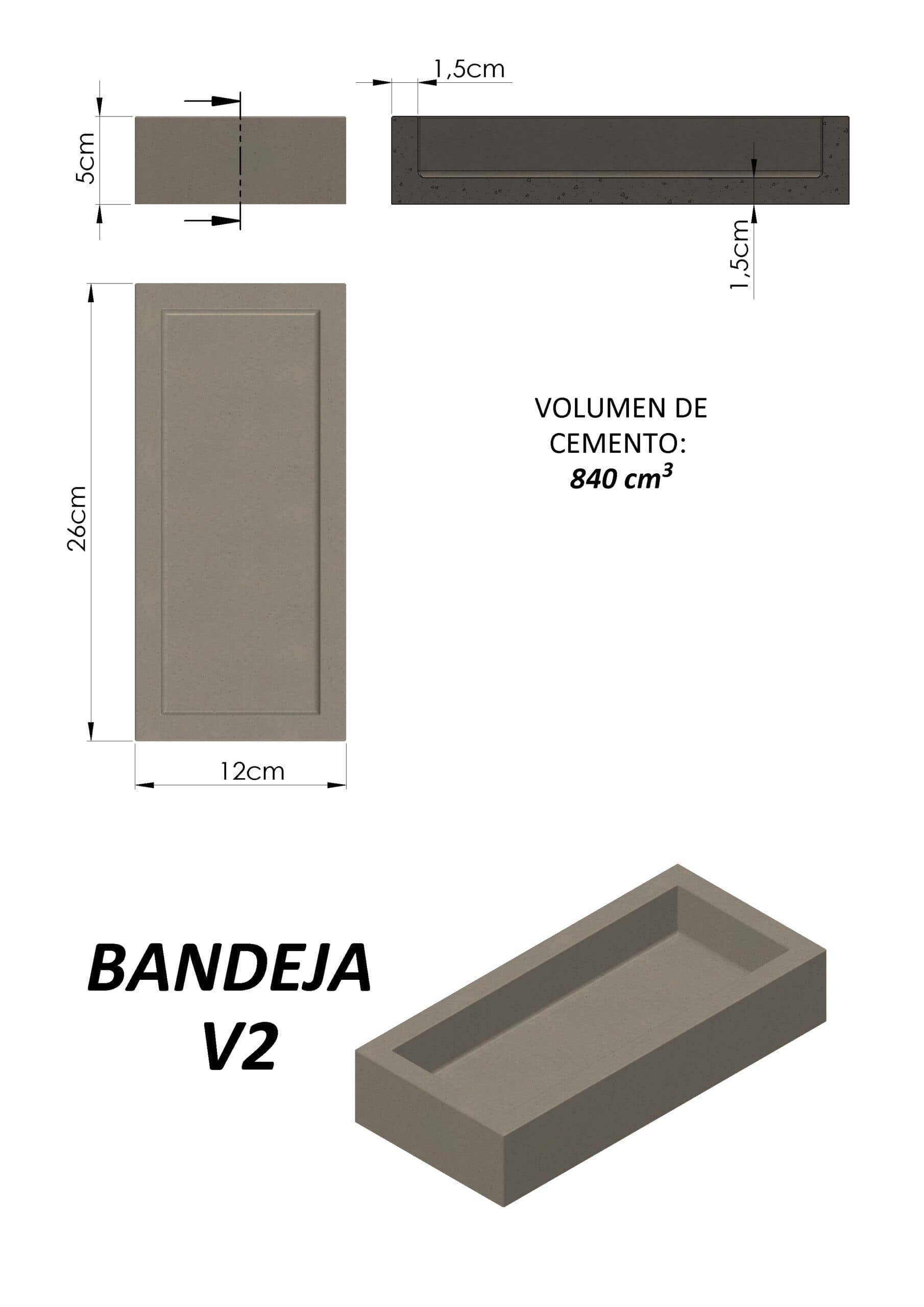 Molde Bandeja Rectangular