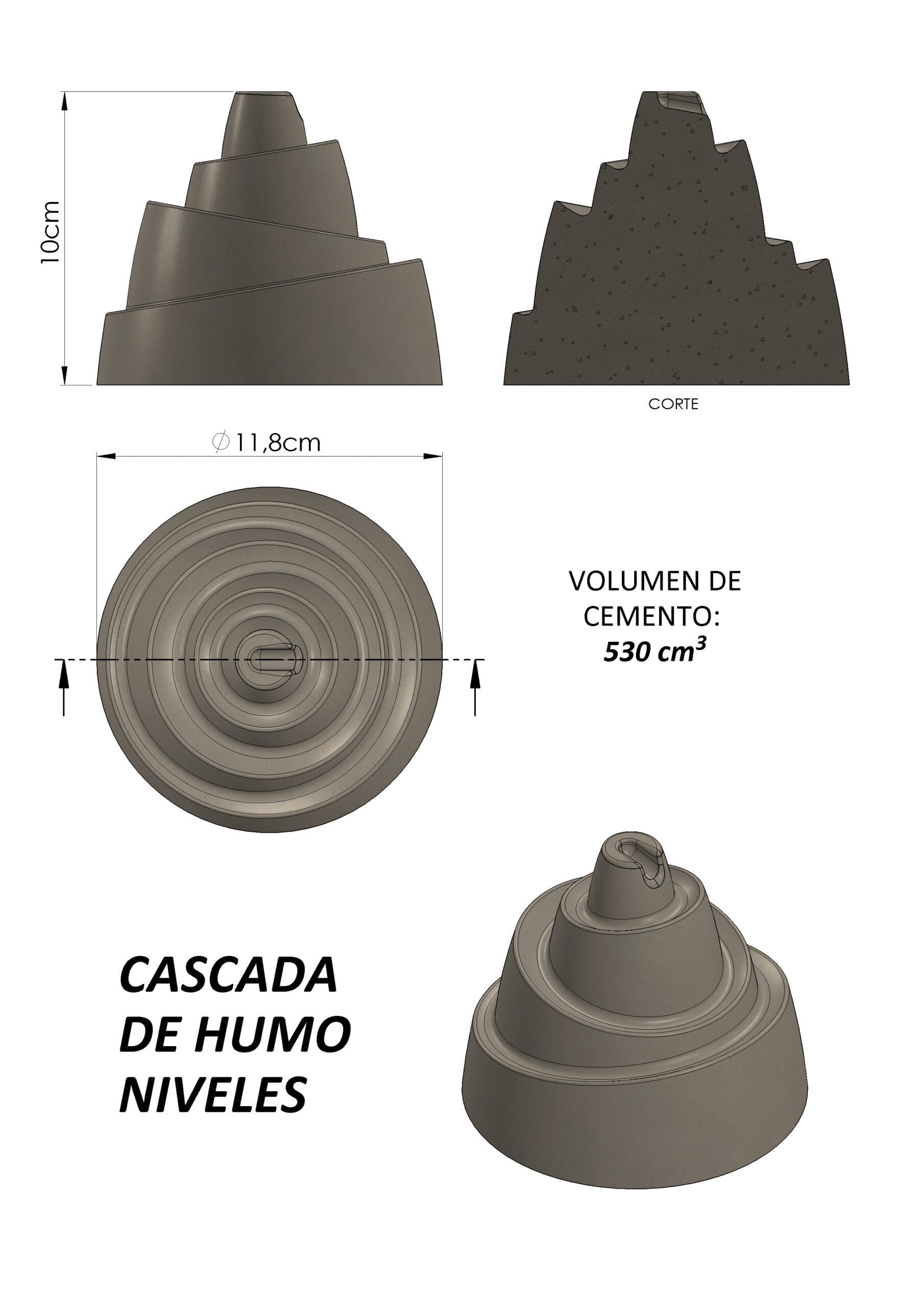Molde Cascada de Humo NIVELES
