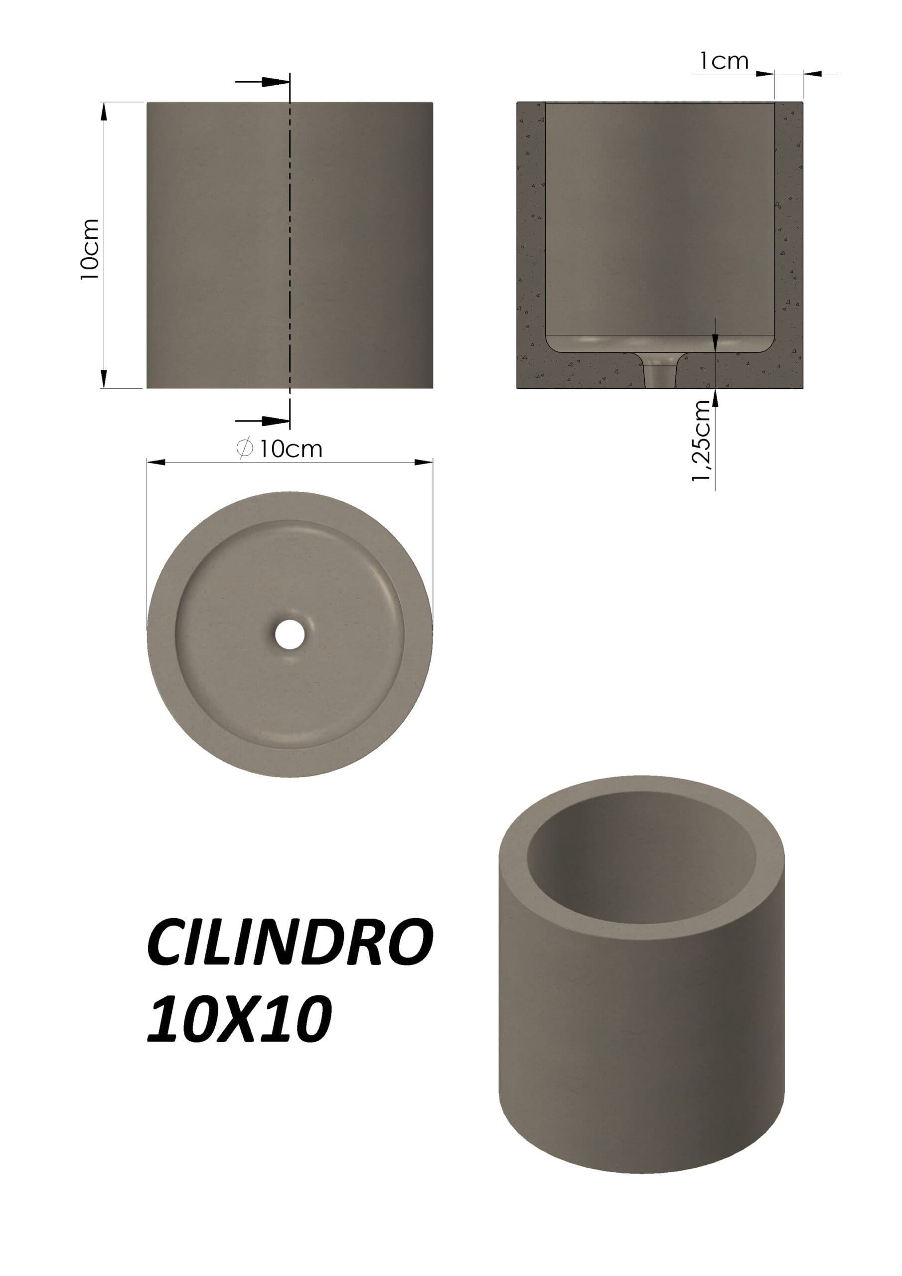 Molde Cilindro de Base 10