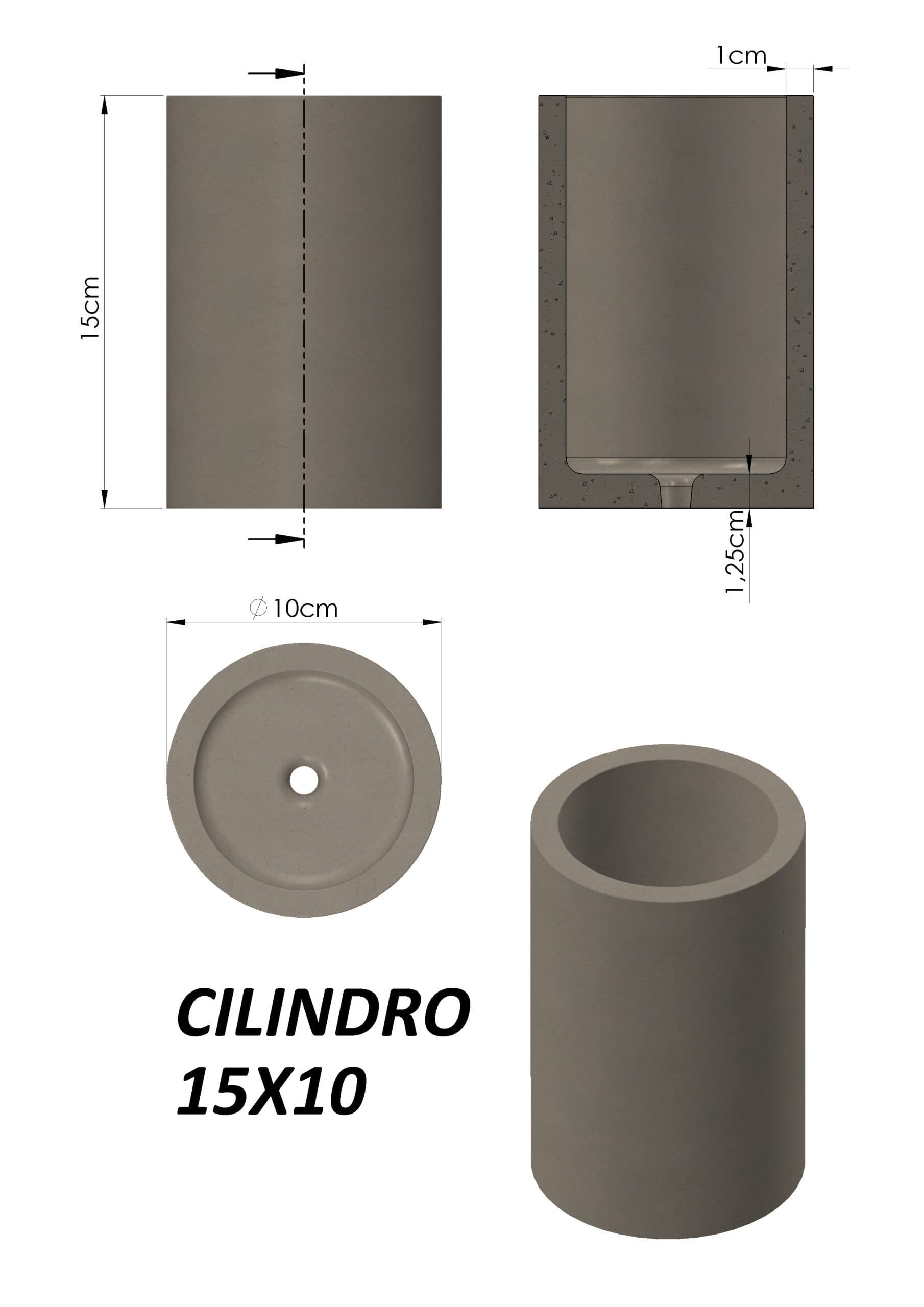 Molde Cilindro de Base 10