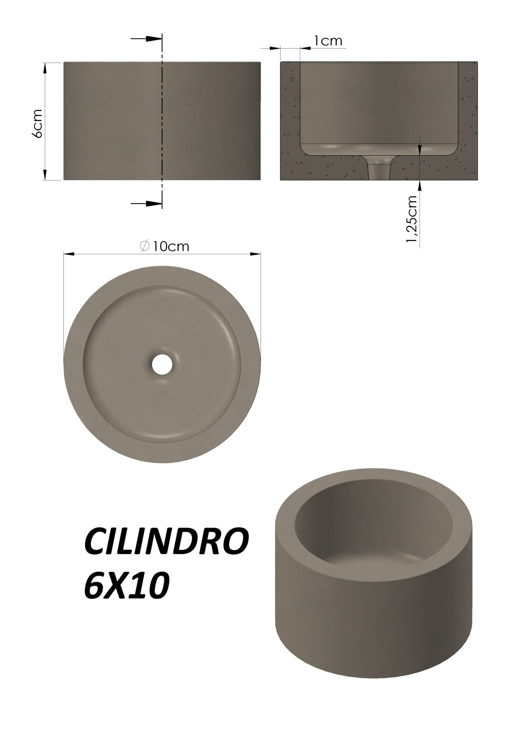 Kit Moldes Cilindro + Cuenco + Plato Circular N14