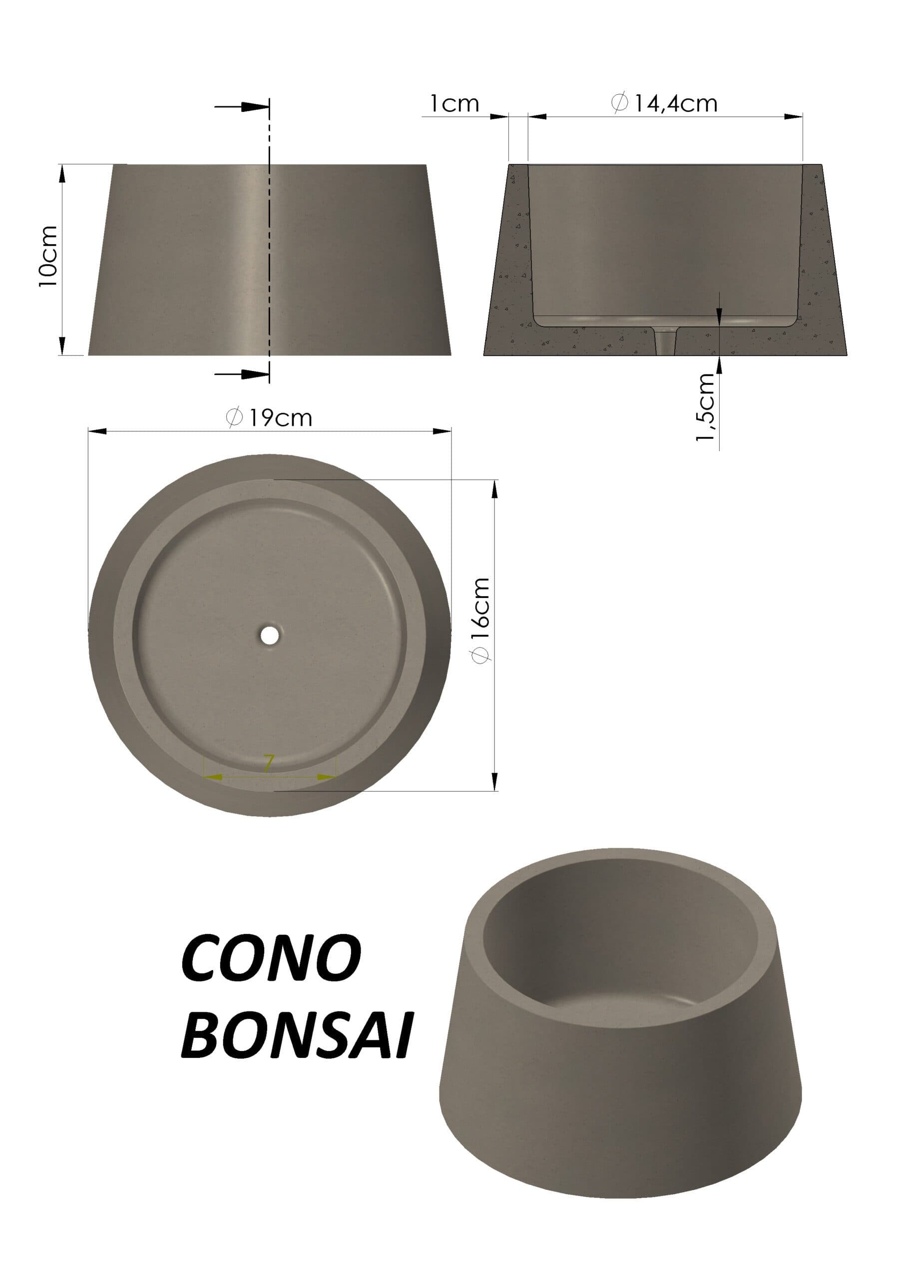 Molde Cono Bonsai