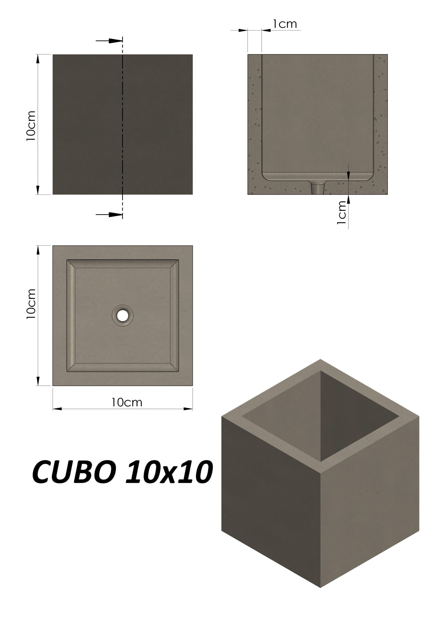 Molde Cubo de Base 10