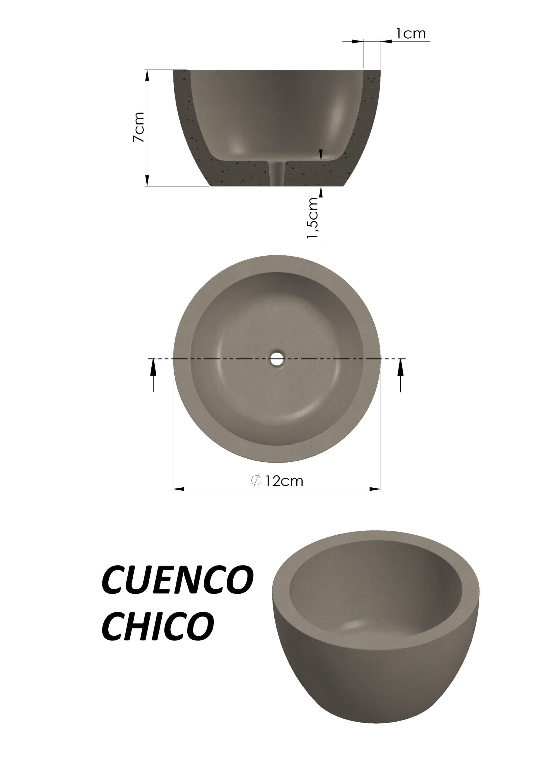 Kit Moldes Cilindro + Cuenco + Plato Circular N14