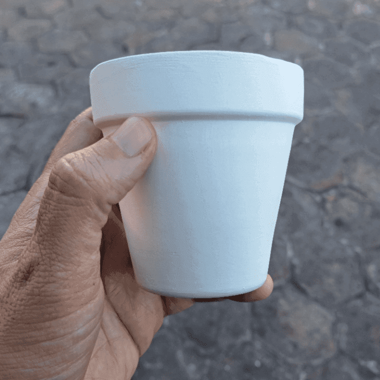 Bizcocho Cerámico D-018B Maceta Clásica Chica sin Hueco