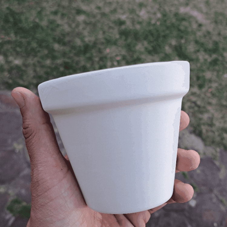 Bizcocho Cerámico D-019A Maceta Clásica Mediana con Hueco