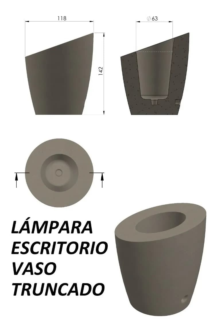 Molde Lámpara Vaso Truncado