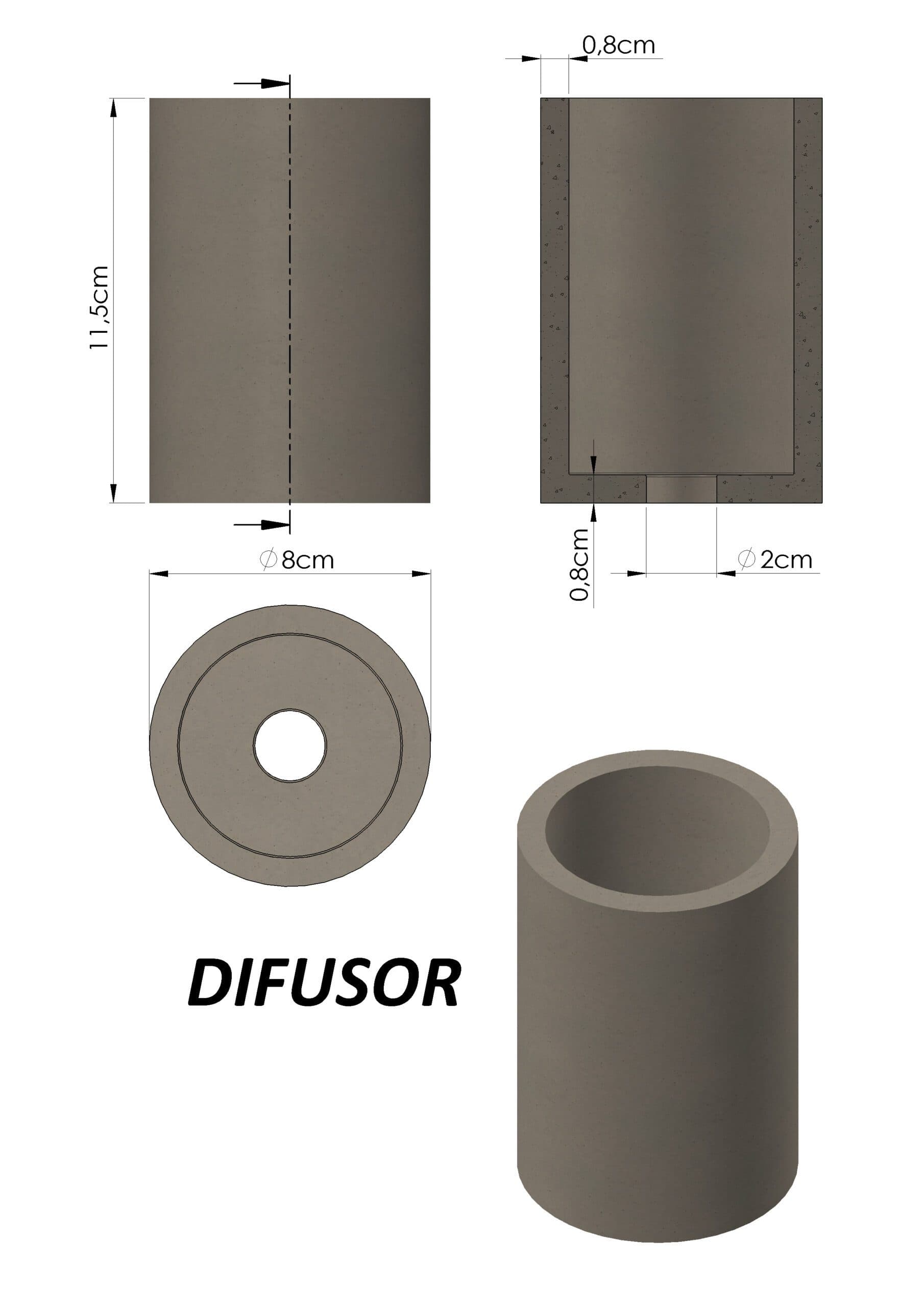 Molde Difusor con Tapa