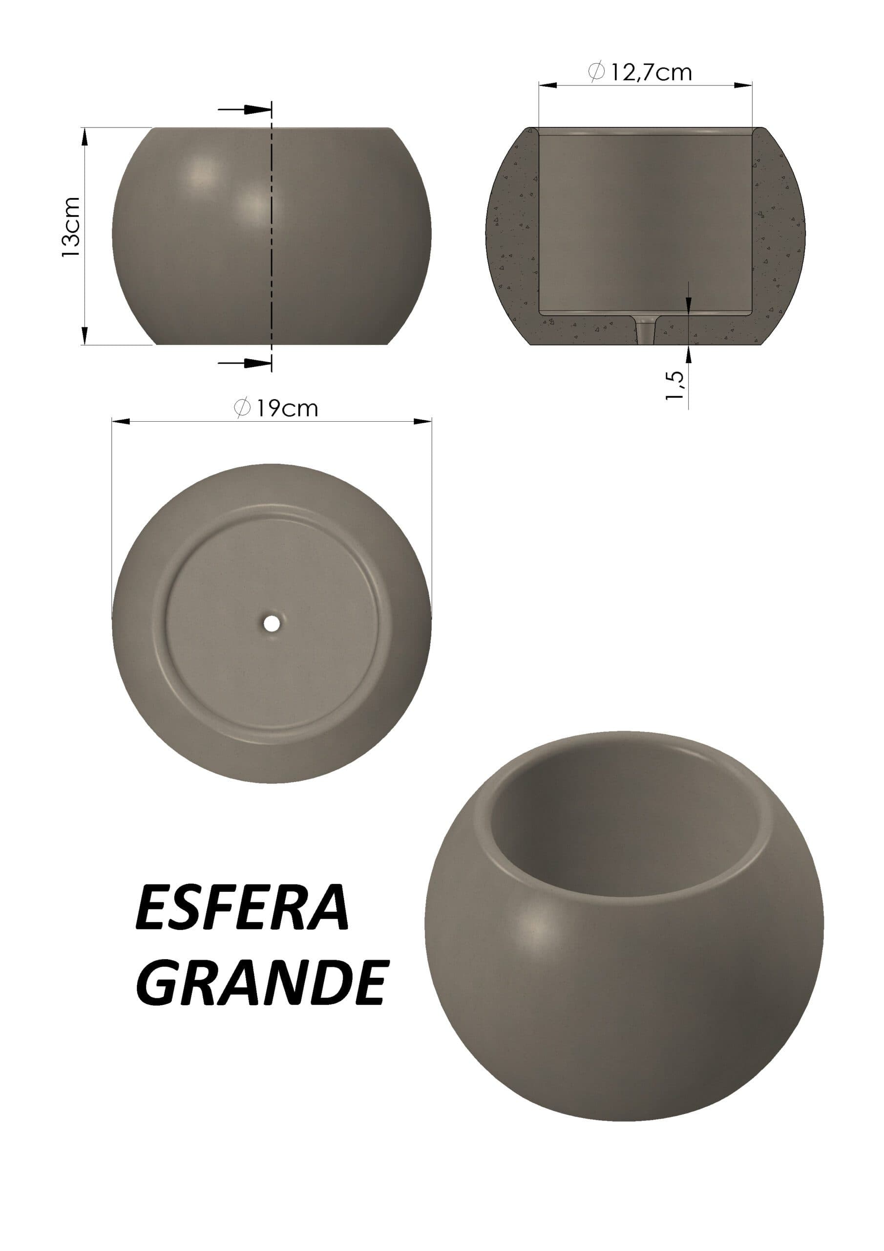 Molde Esfera Boca Ancha