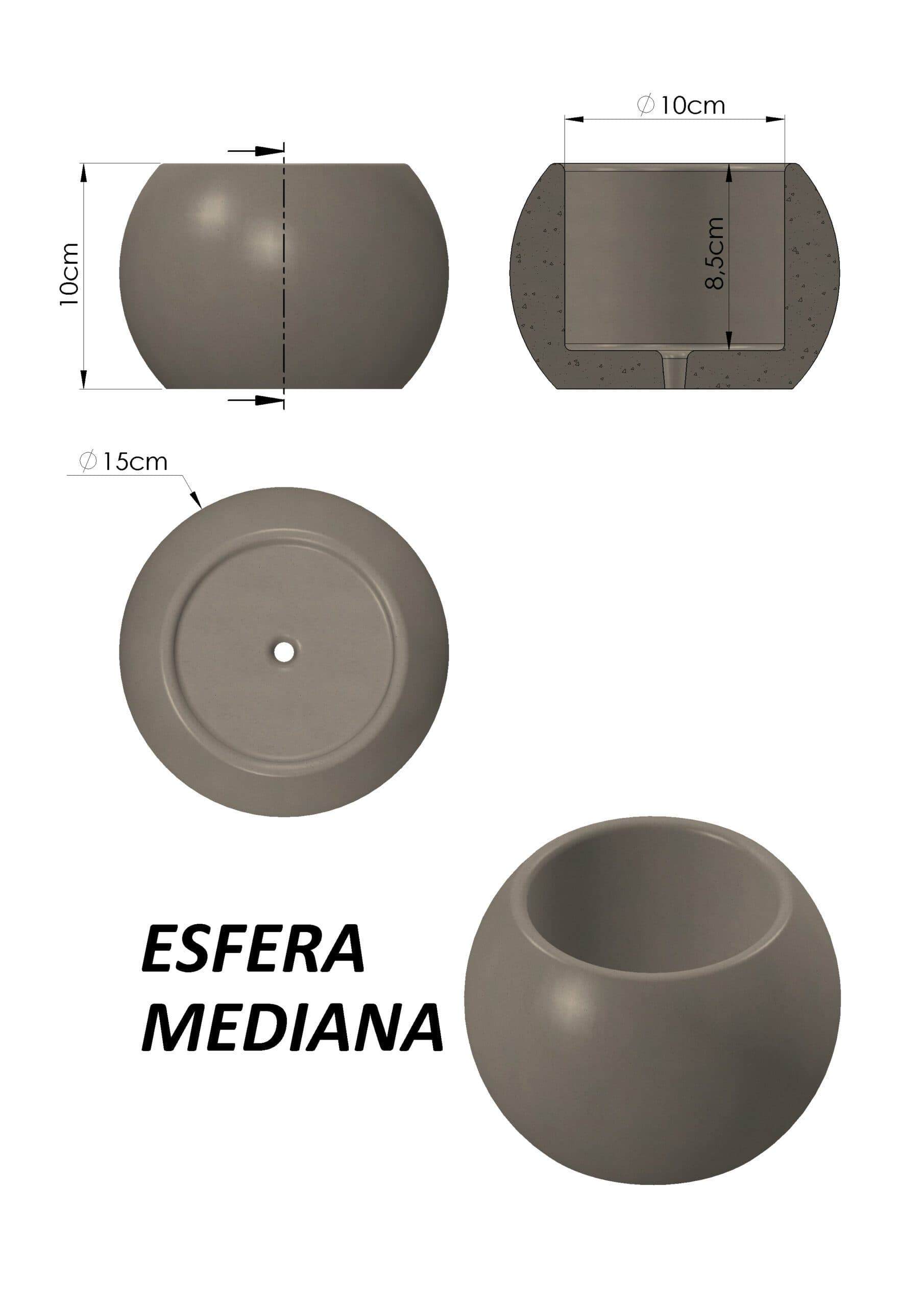 Molde Esfera Boca Ancha