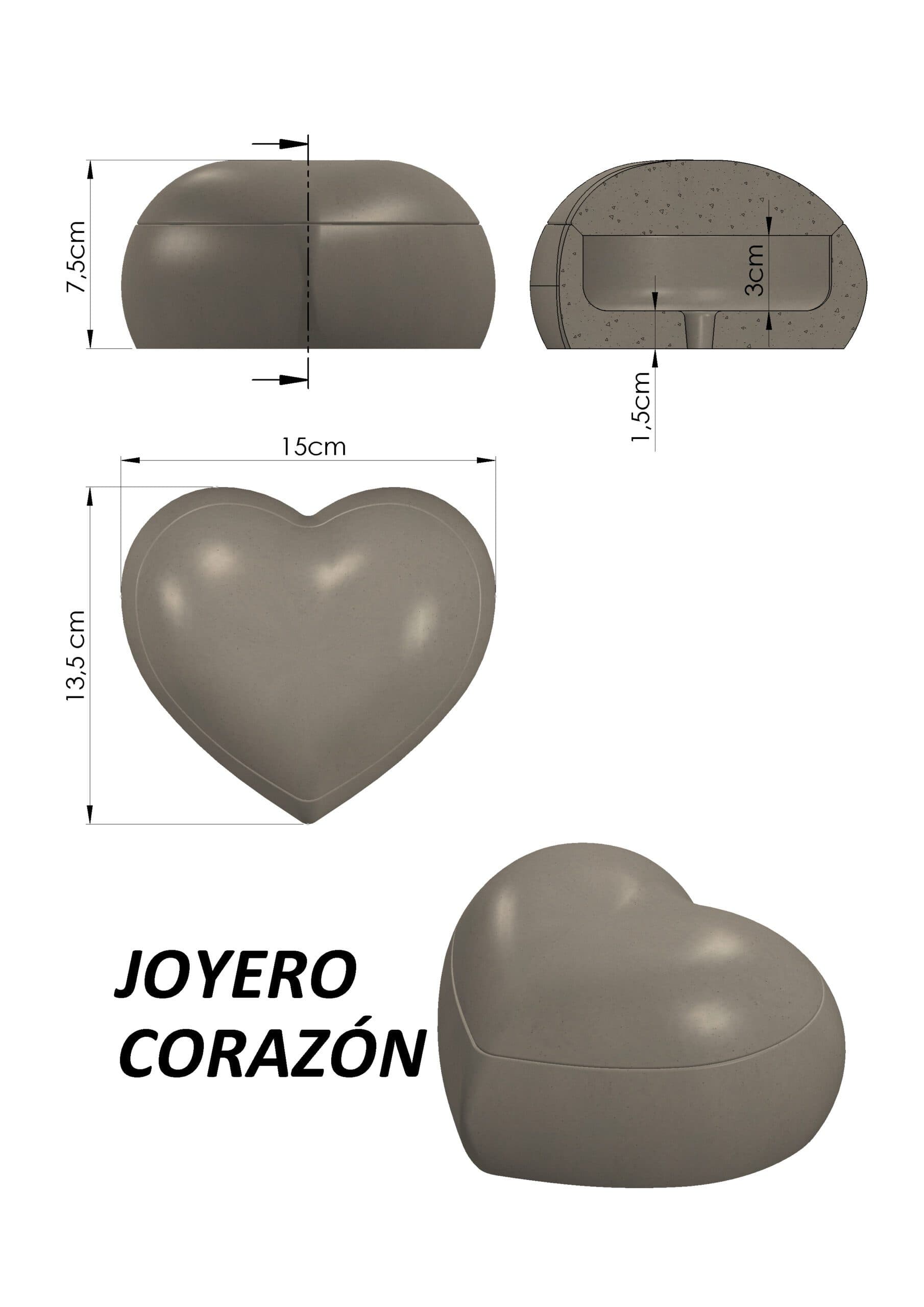 Molde Joyero Corazón