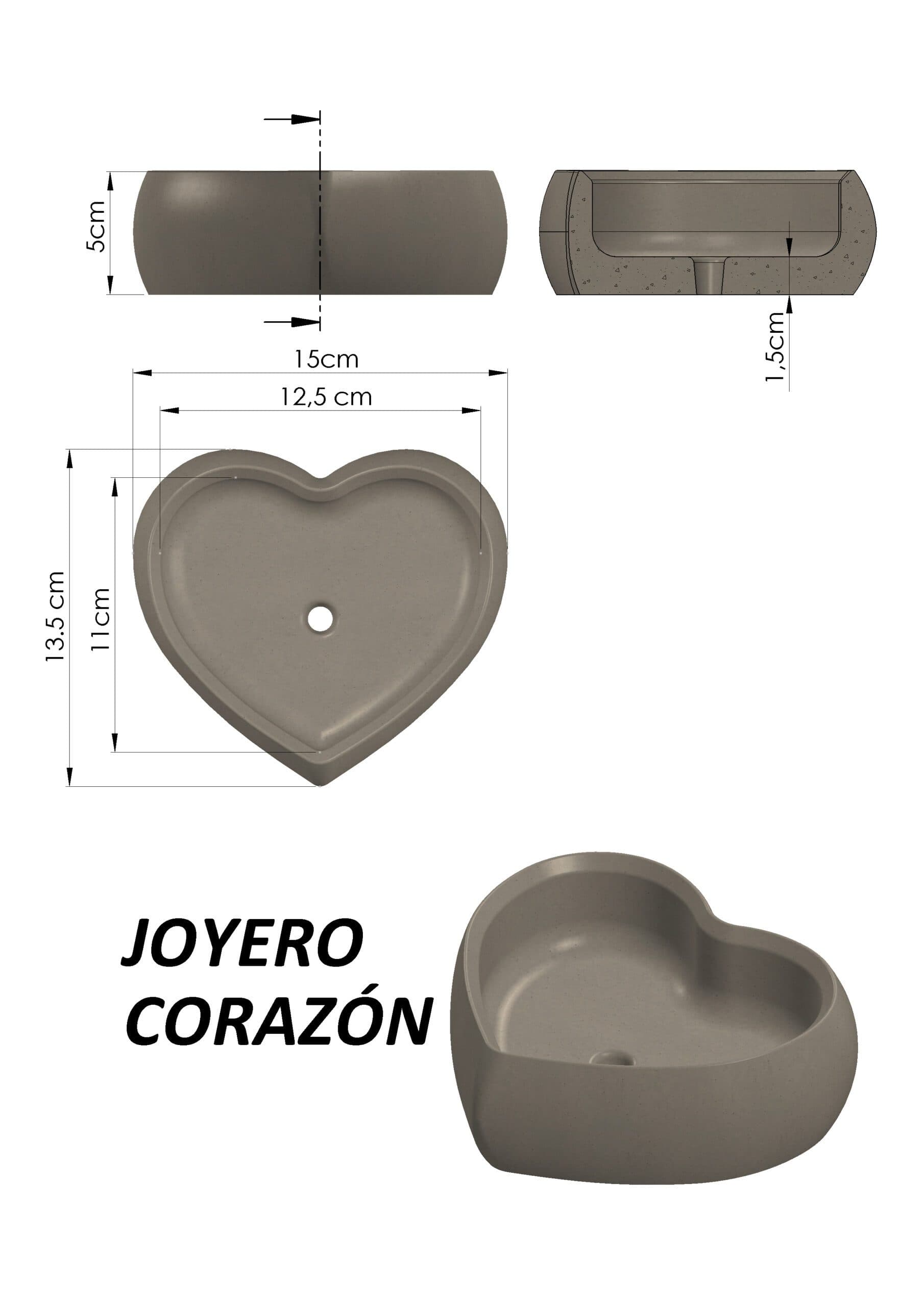 Molde Joyero Corazón