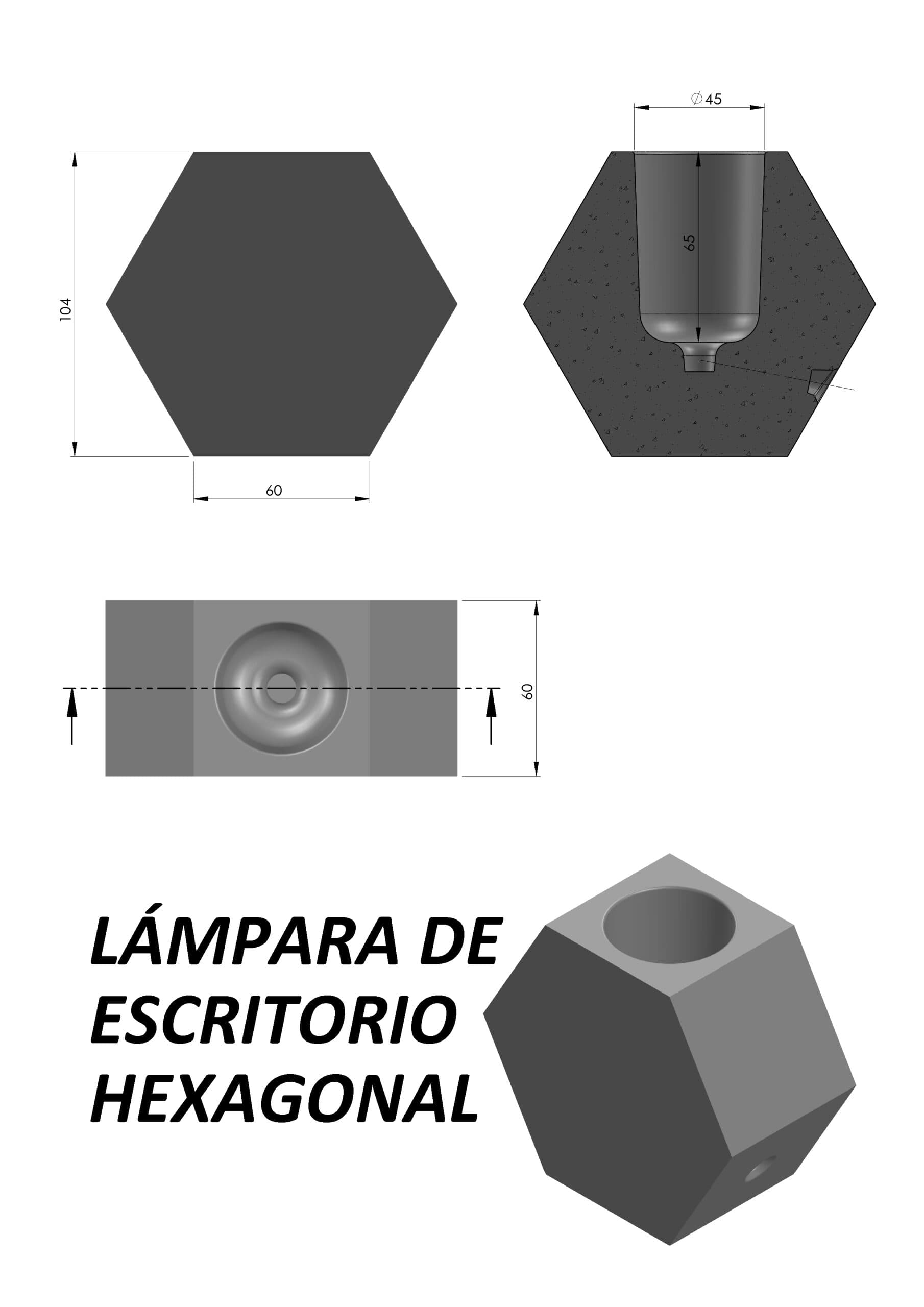 Molde Lámpara Hexagonal