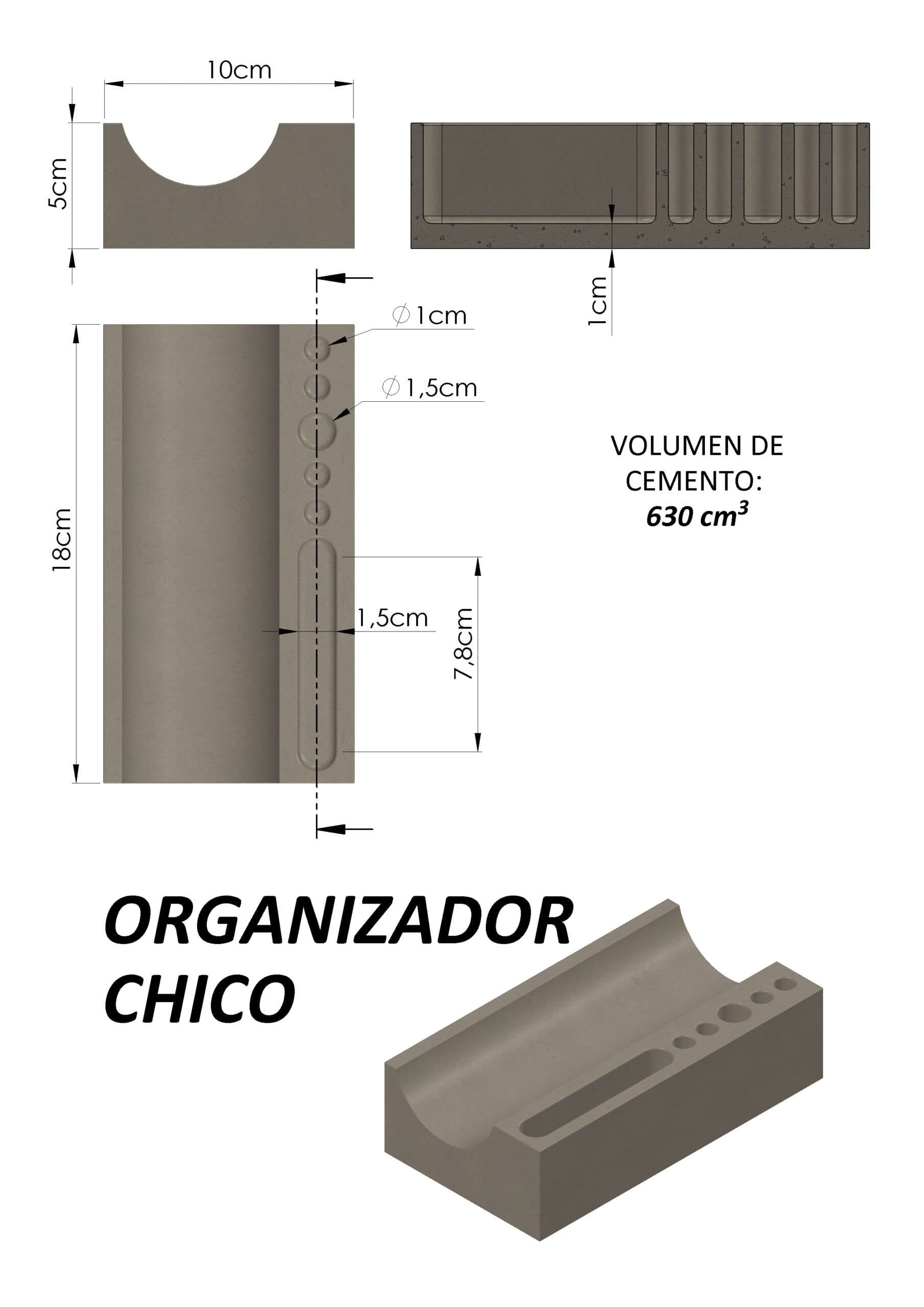 Molde Organizador Chico