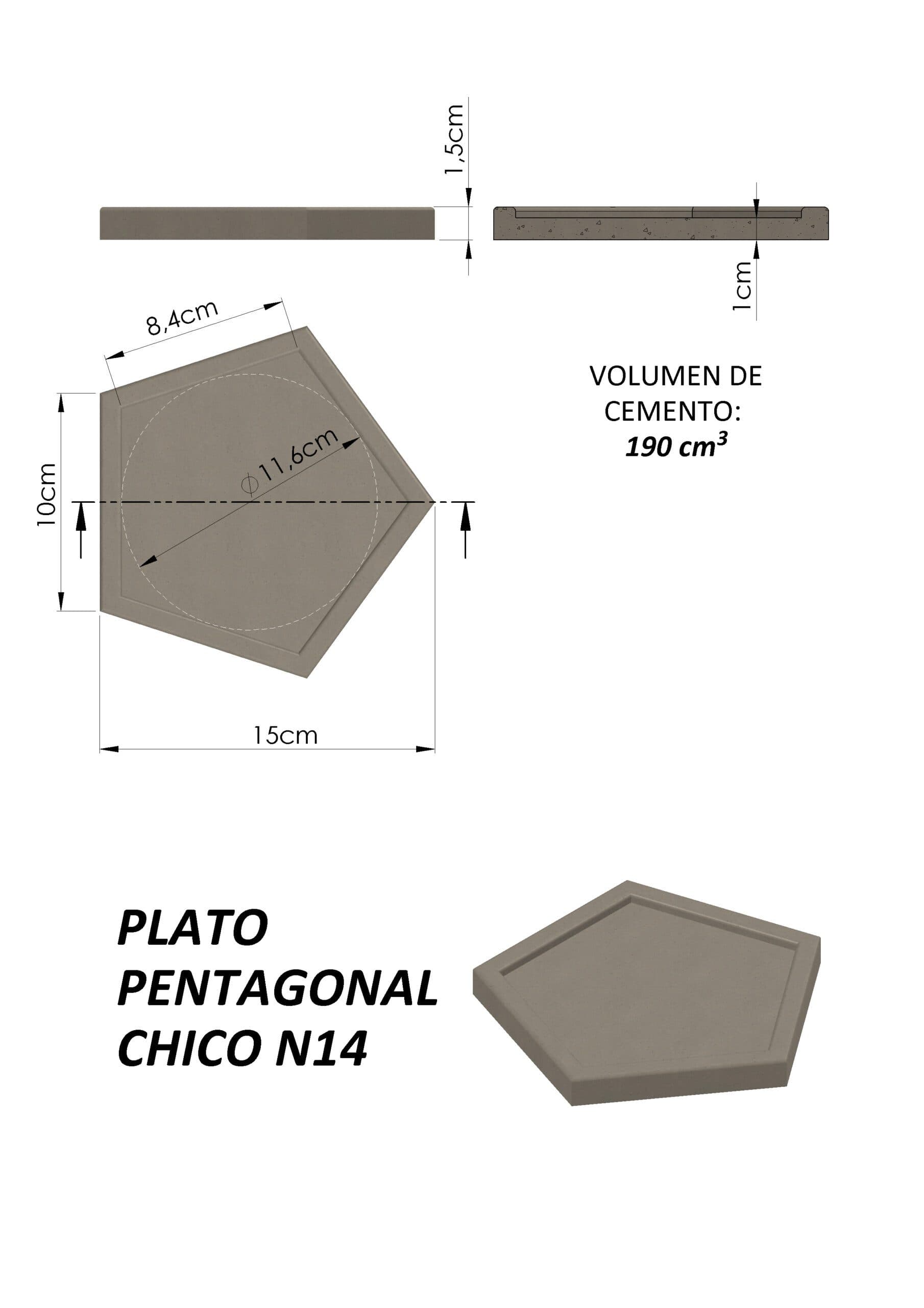 Molde Plato Pentagonal