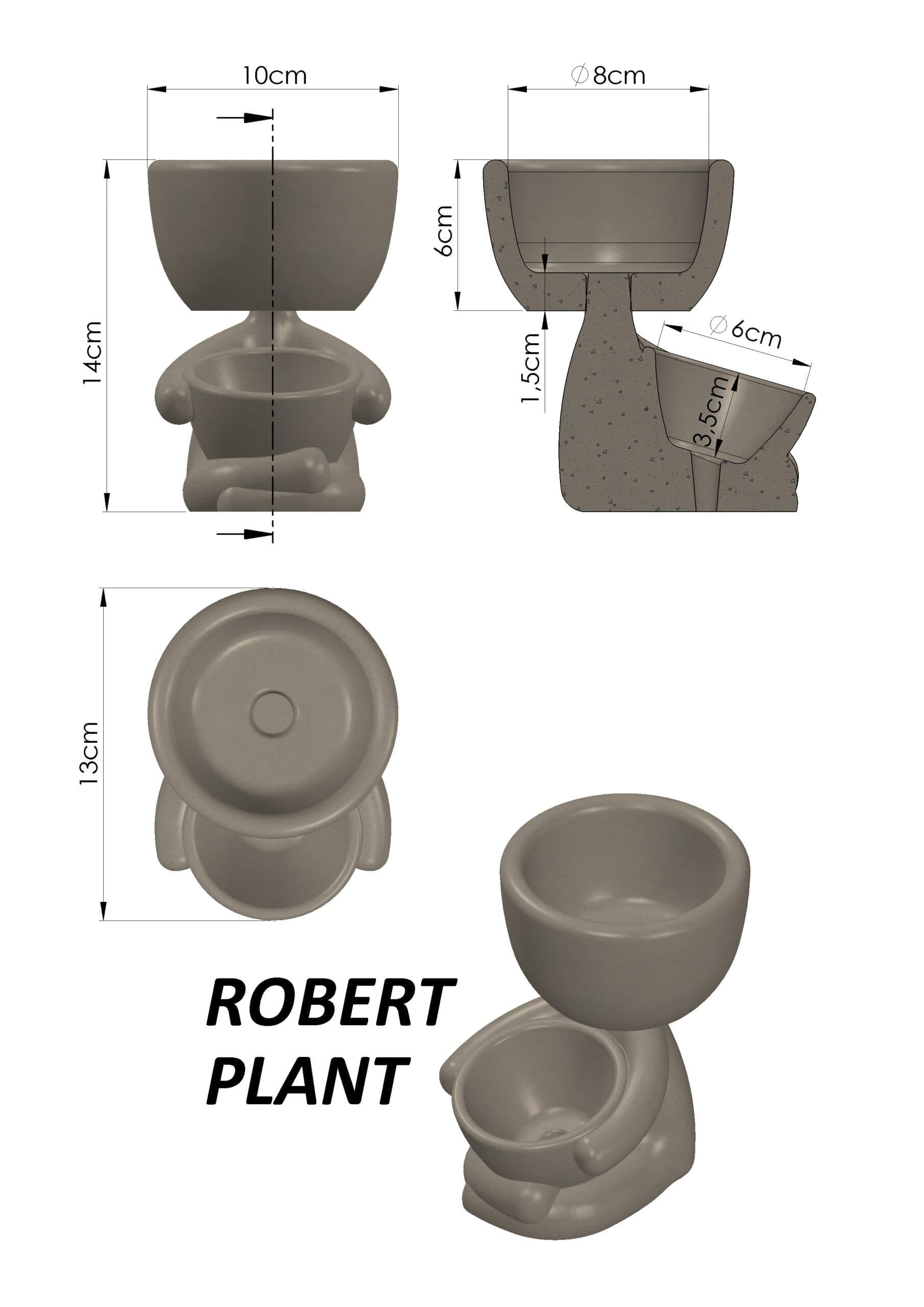 Kit Moldes Robert Plant Abraza Maceta
