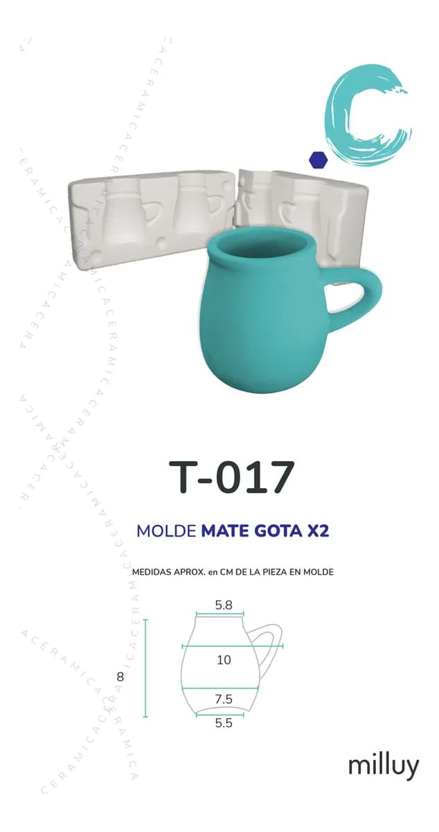 Molde de Yeso T-017 Mate Gota