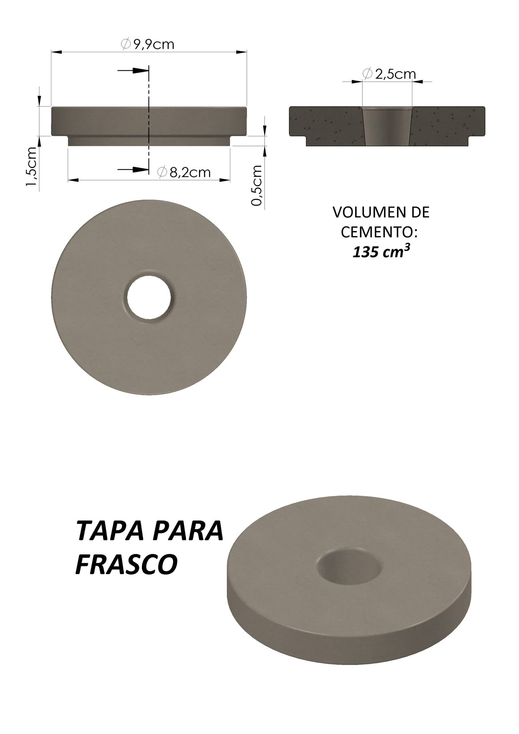Molde Tapa de Frasco N10