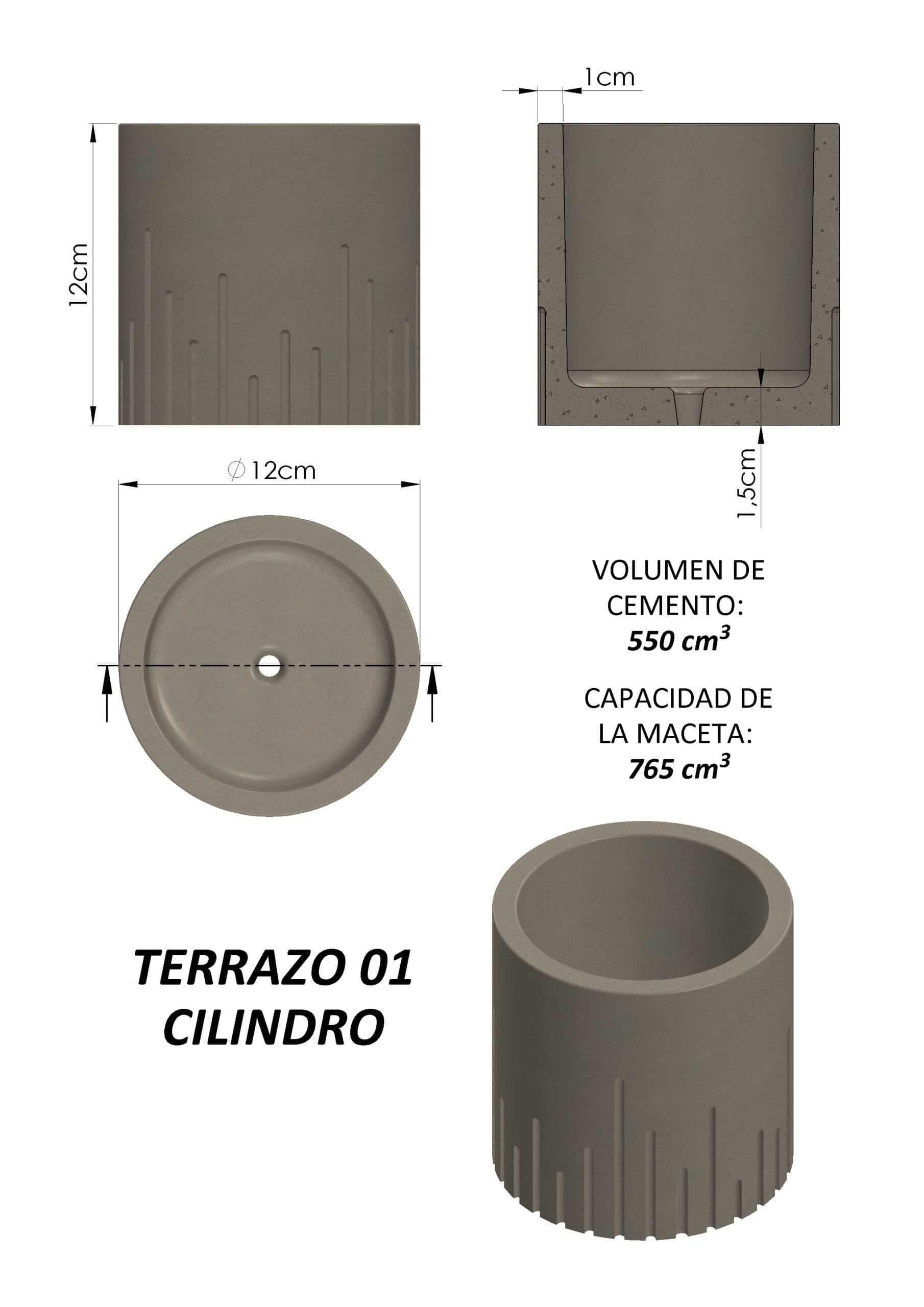 Molde Terrazo 01 Cilindro