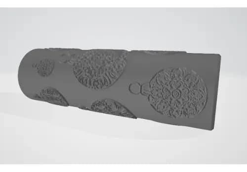 Rodillo Grande Textura Para Cerámica Navidad N02