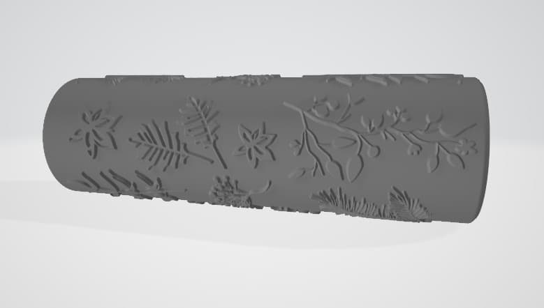 Rodillo Grande Textura Para Cerámica Navidad N07