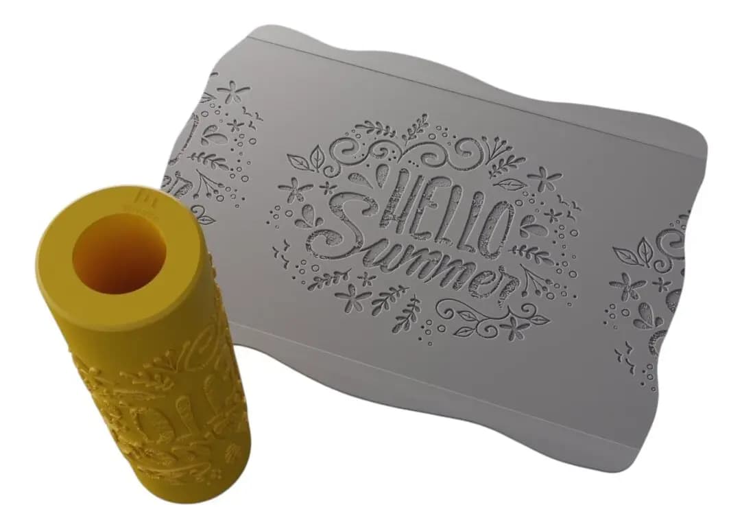 Rodillo Grande Textura Para Cerámica Verano N03