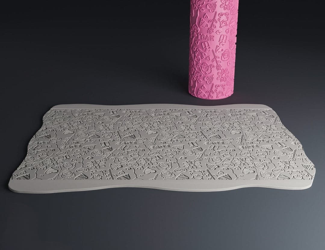 Rodillo Grande Textura Para Cerámica San Valentín N15