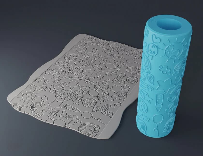 Rodillo Textura Para Cerámica Grande Niños N02