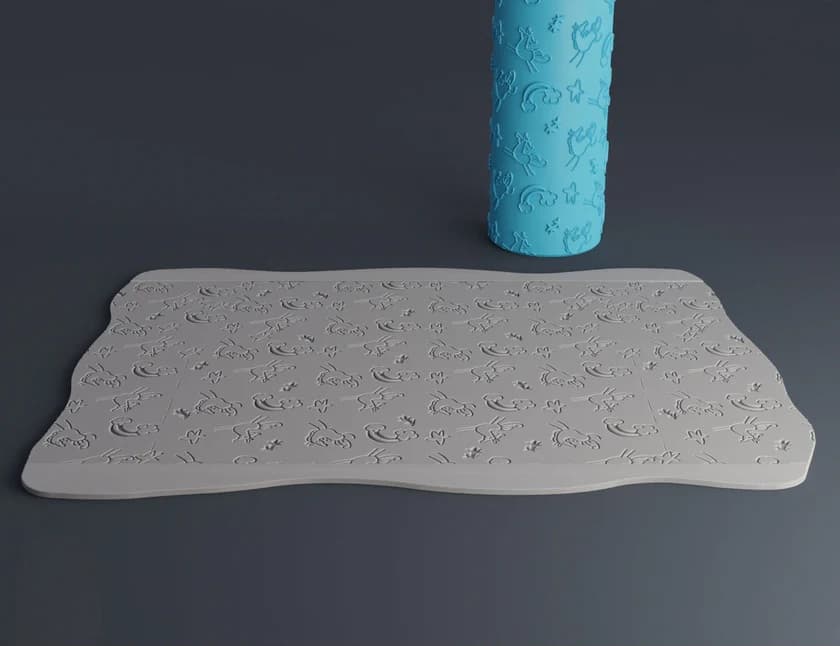 Rodillo Textura Para Cerámica Grande Niños N03