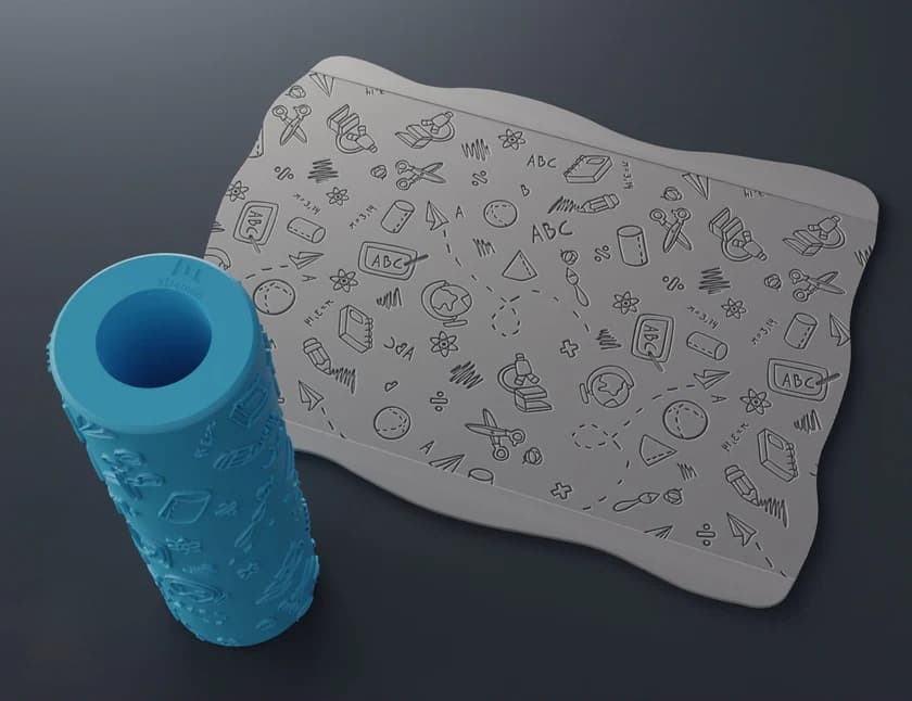 Rodillo Textura Para Cerámica Grande Niños N04