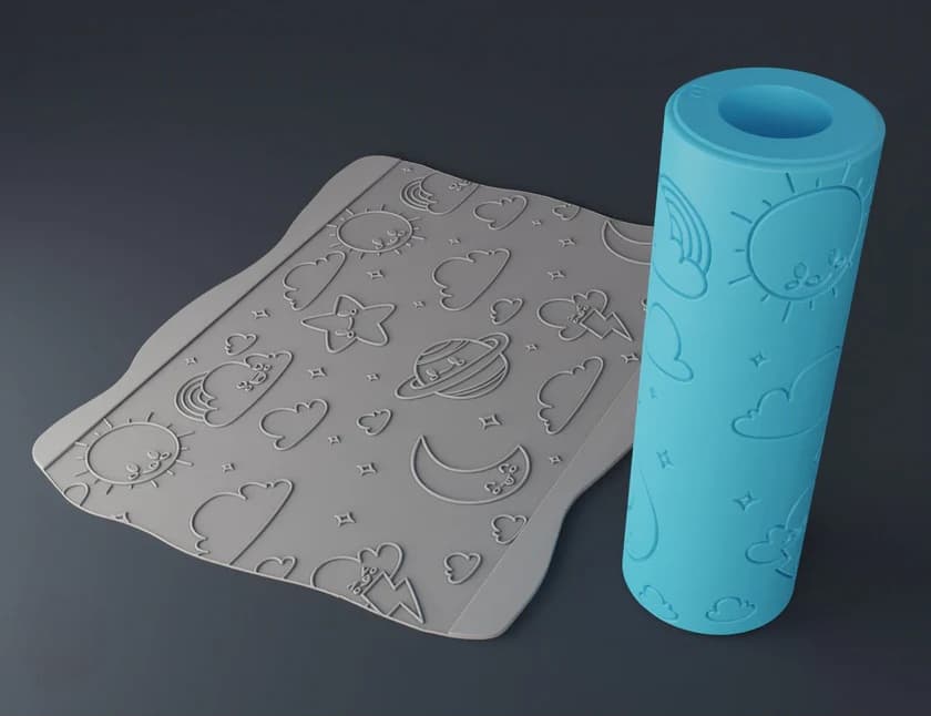 Rodillo Textura Para Cerámica Grande Niños N05