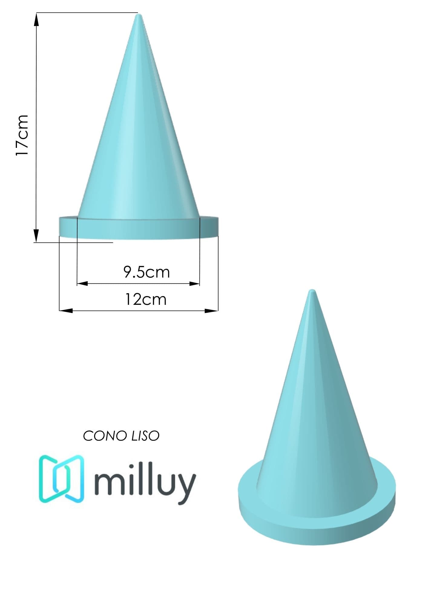 Molde de Yeso D-072 Cono Mediano Liso