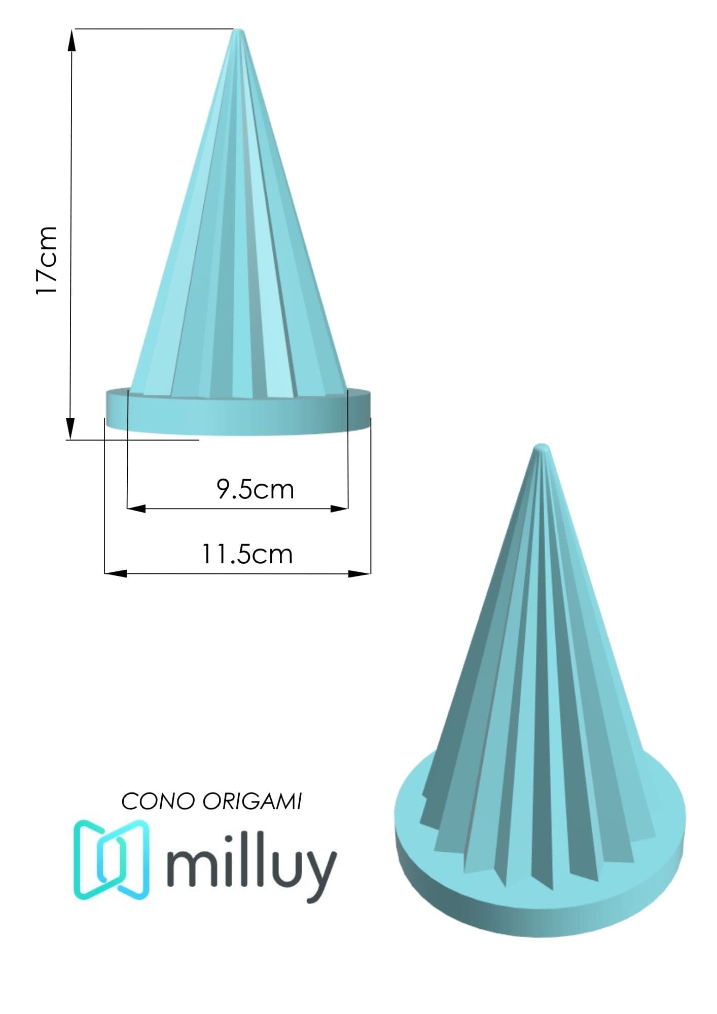 Molde de Yeso D-071 Cono Origami