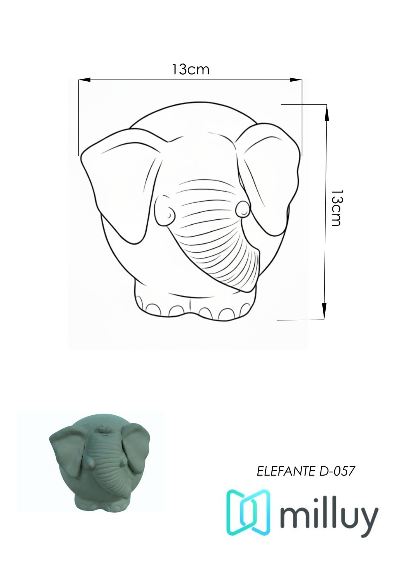 Molde de Yeso D-057 Elefante 2