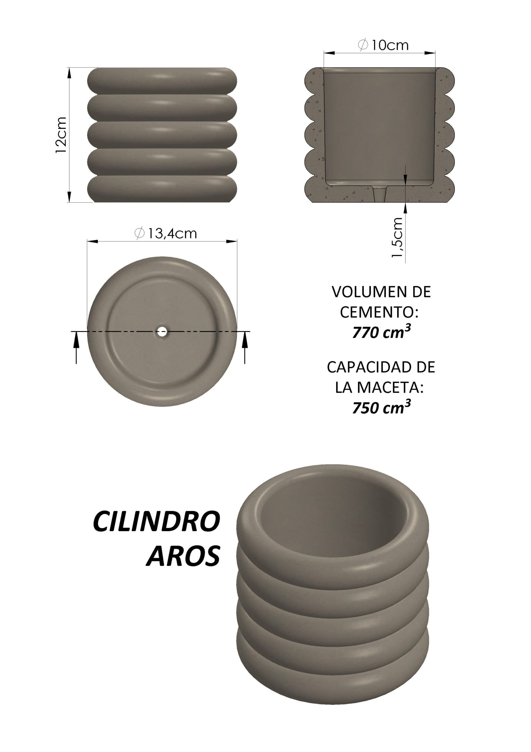 Molde Cilindro Aros