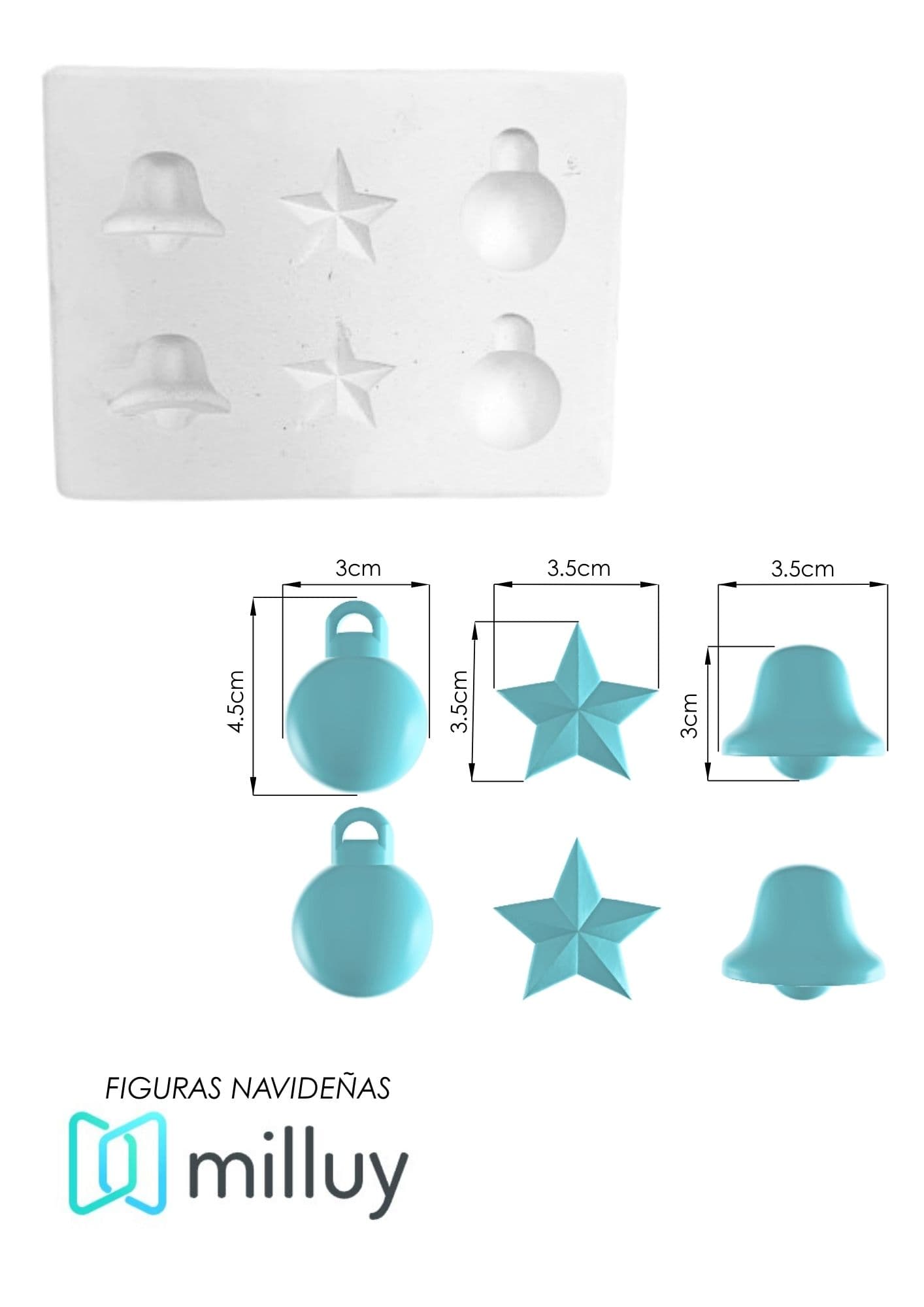 Molde de Yeso F-001 Formas navideñas