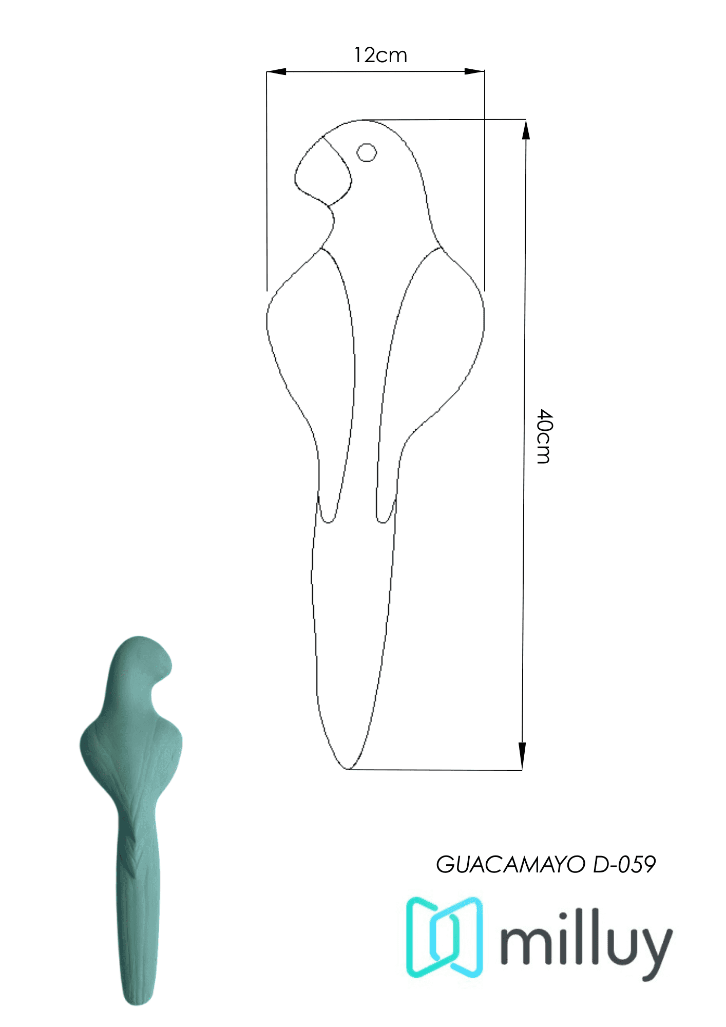 Molde de Yeso D-059 Guacamayo Grande