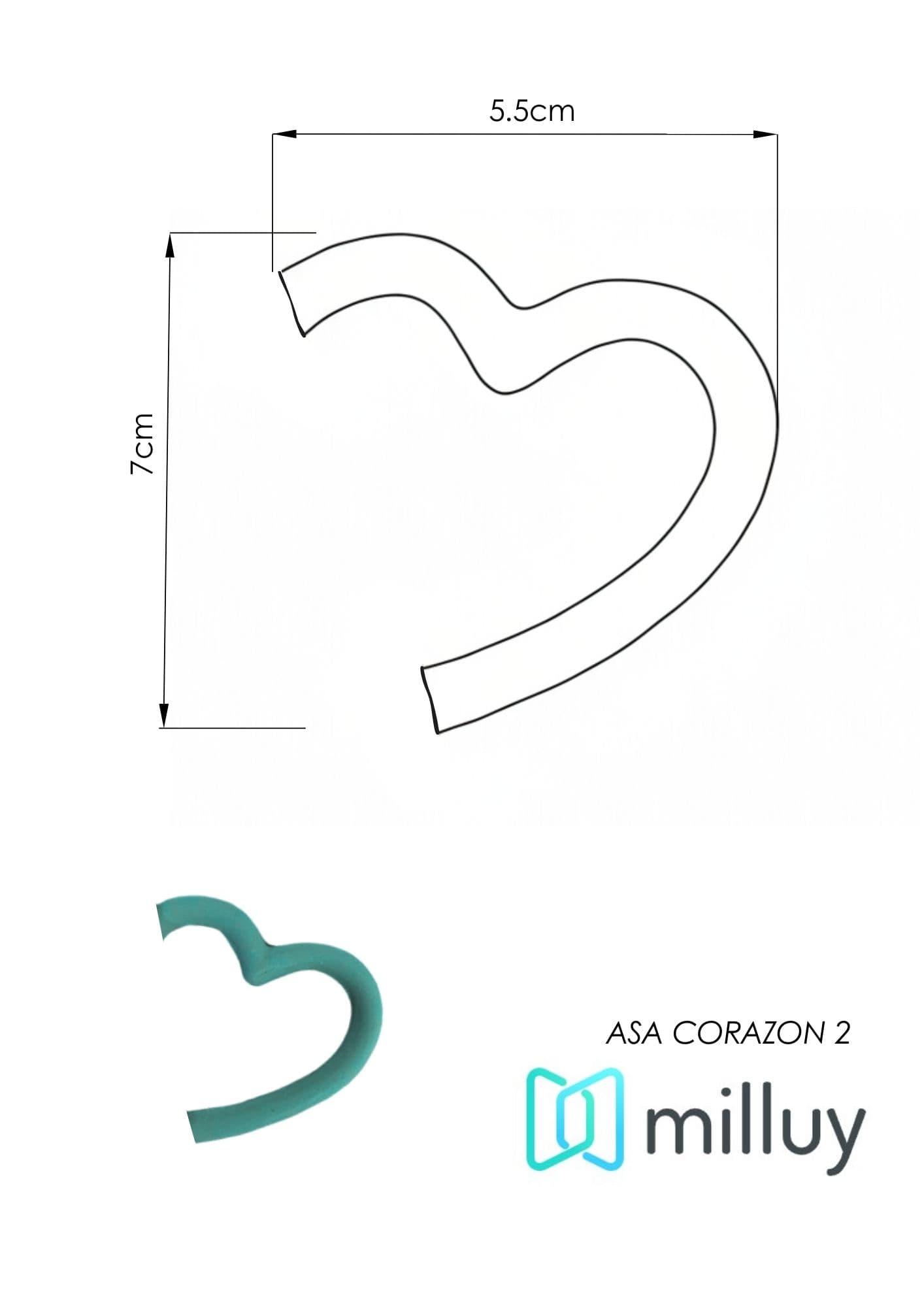 Molde de Yeso A-007 Asa Corazón 2