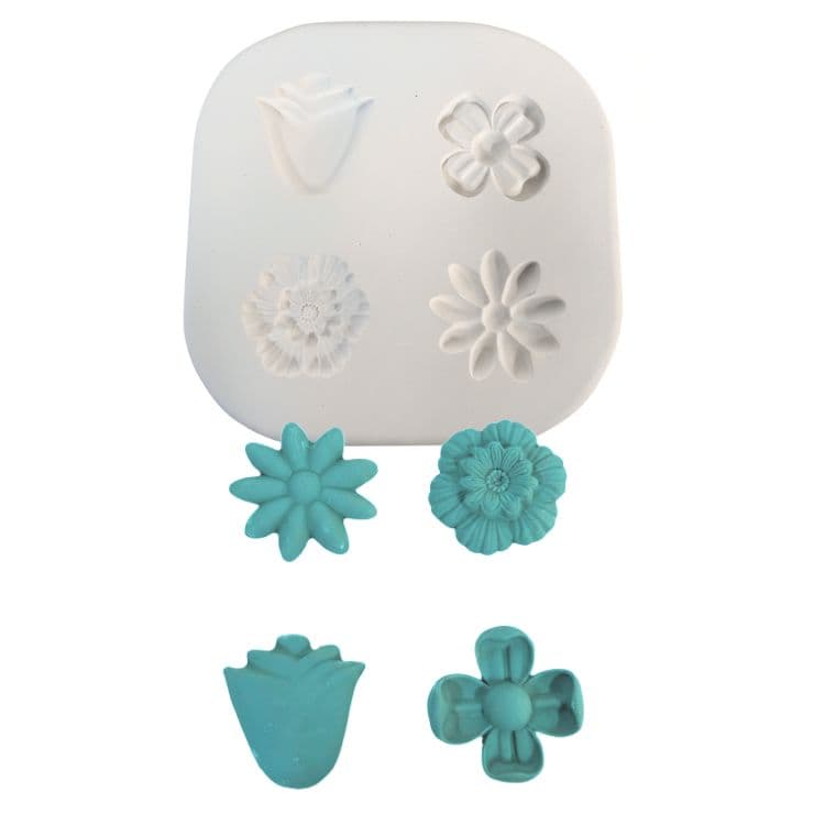 Molde de Yeso F-003 Formas de Flores Grandes