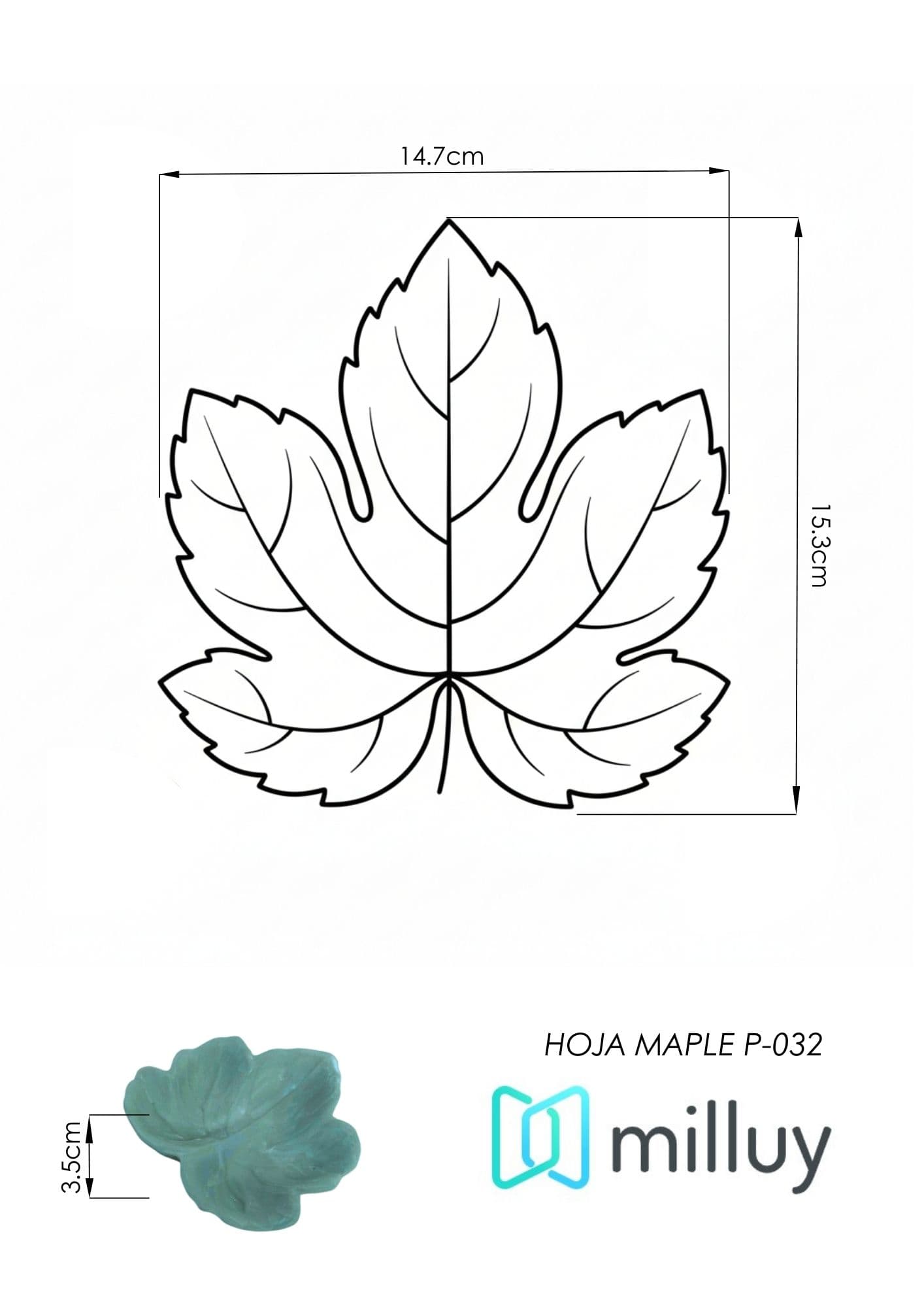Molde de Yeso P-032 Hoja de Maple