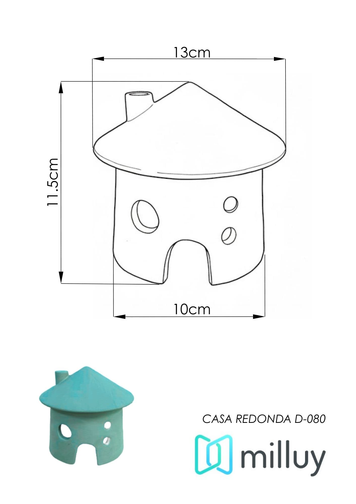 Molde de Yeso D-080 Casa Redonda