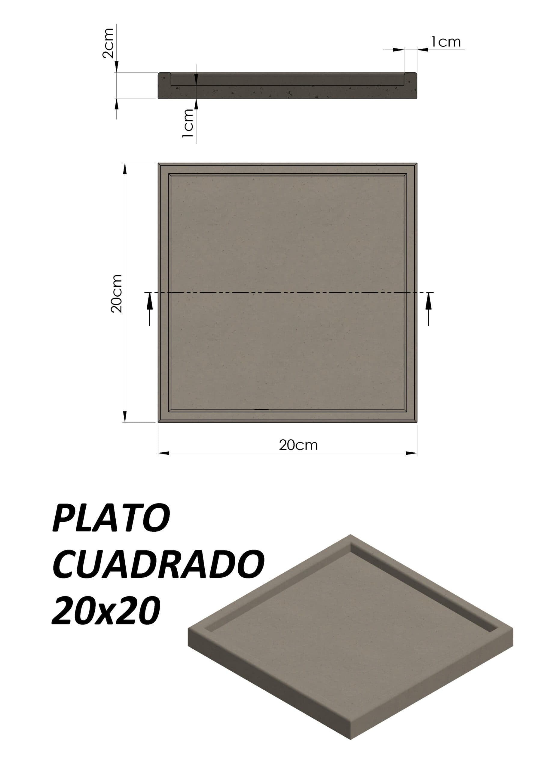 Molde Plato Cuadrado
