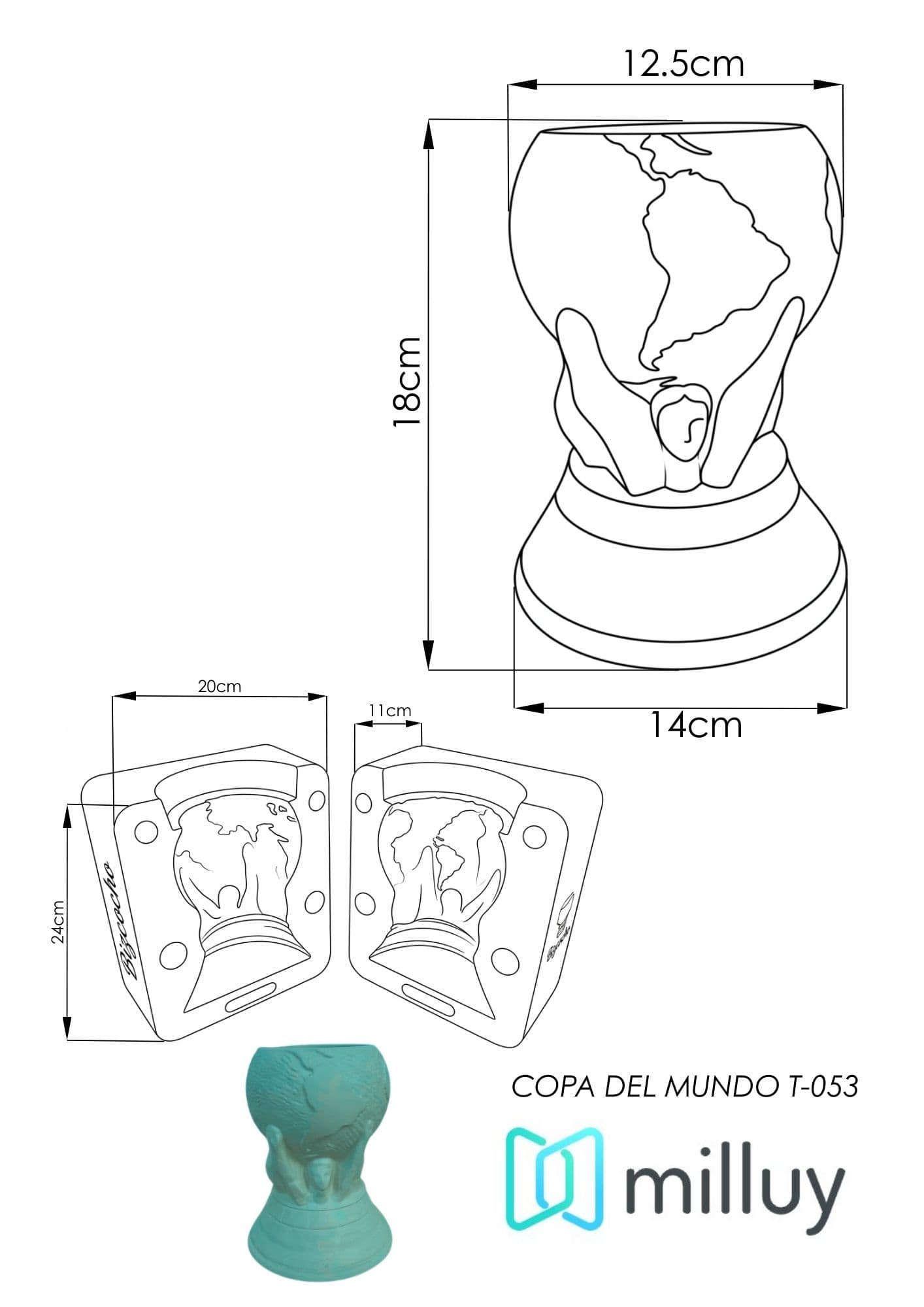 Molde de Yeso T-053 Vaso Copa del Mundo