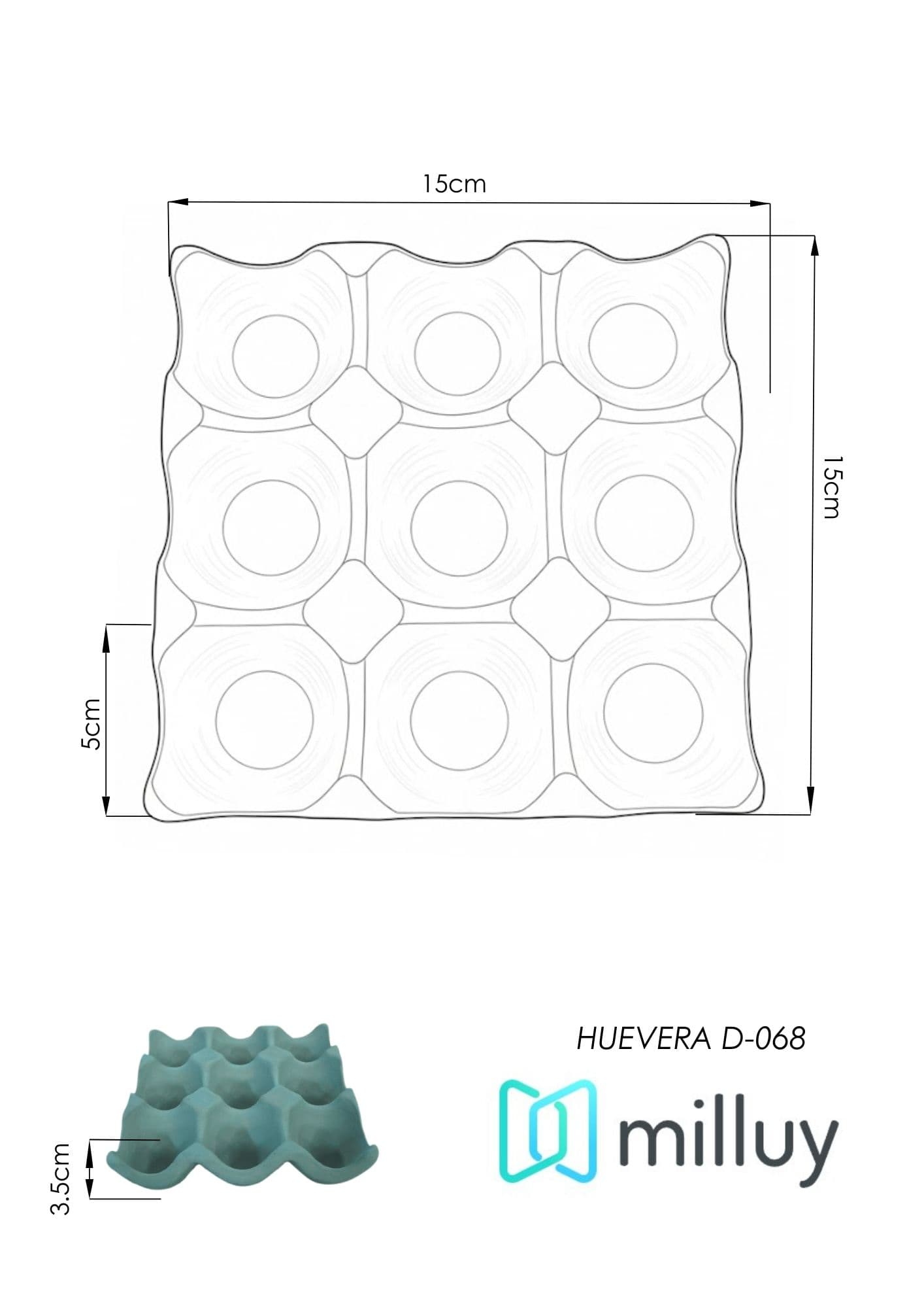 Molde de Yeso D-068 Huevera