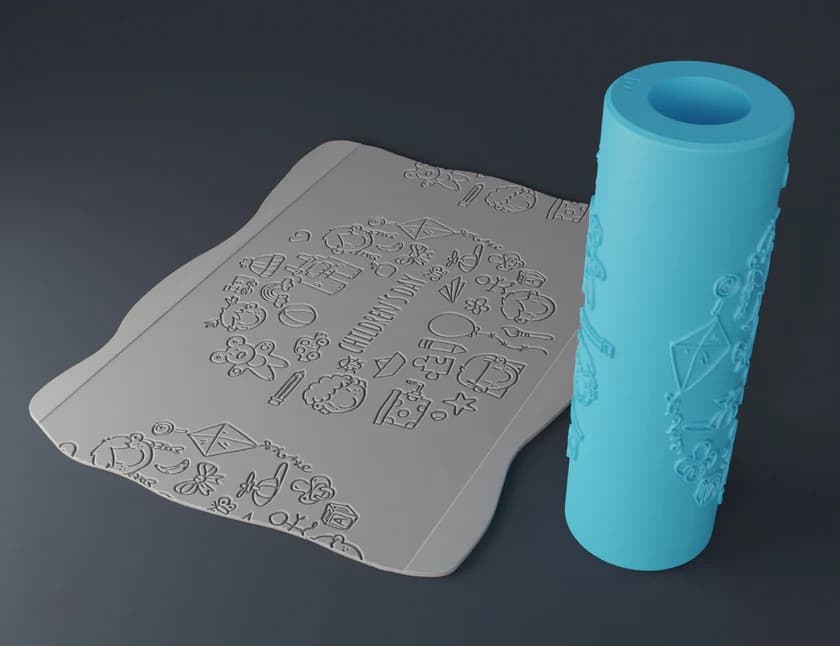 Rodillo Textura Para Cerámica Grande Niños N08