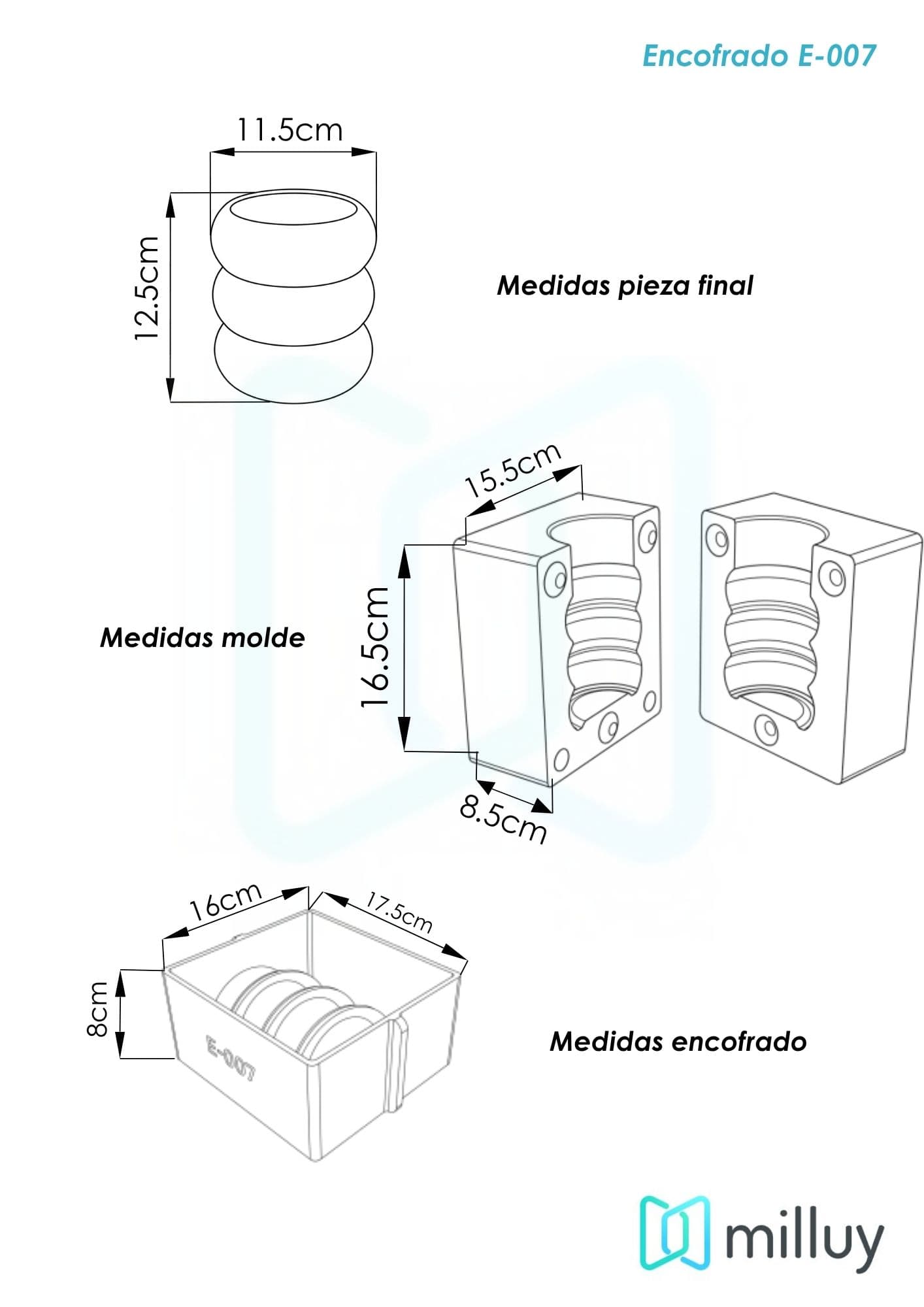 Matriz Para Molde de Yeso E-007 Encofrado Cerámica